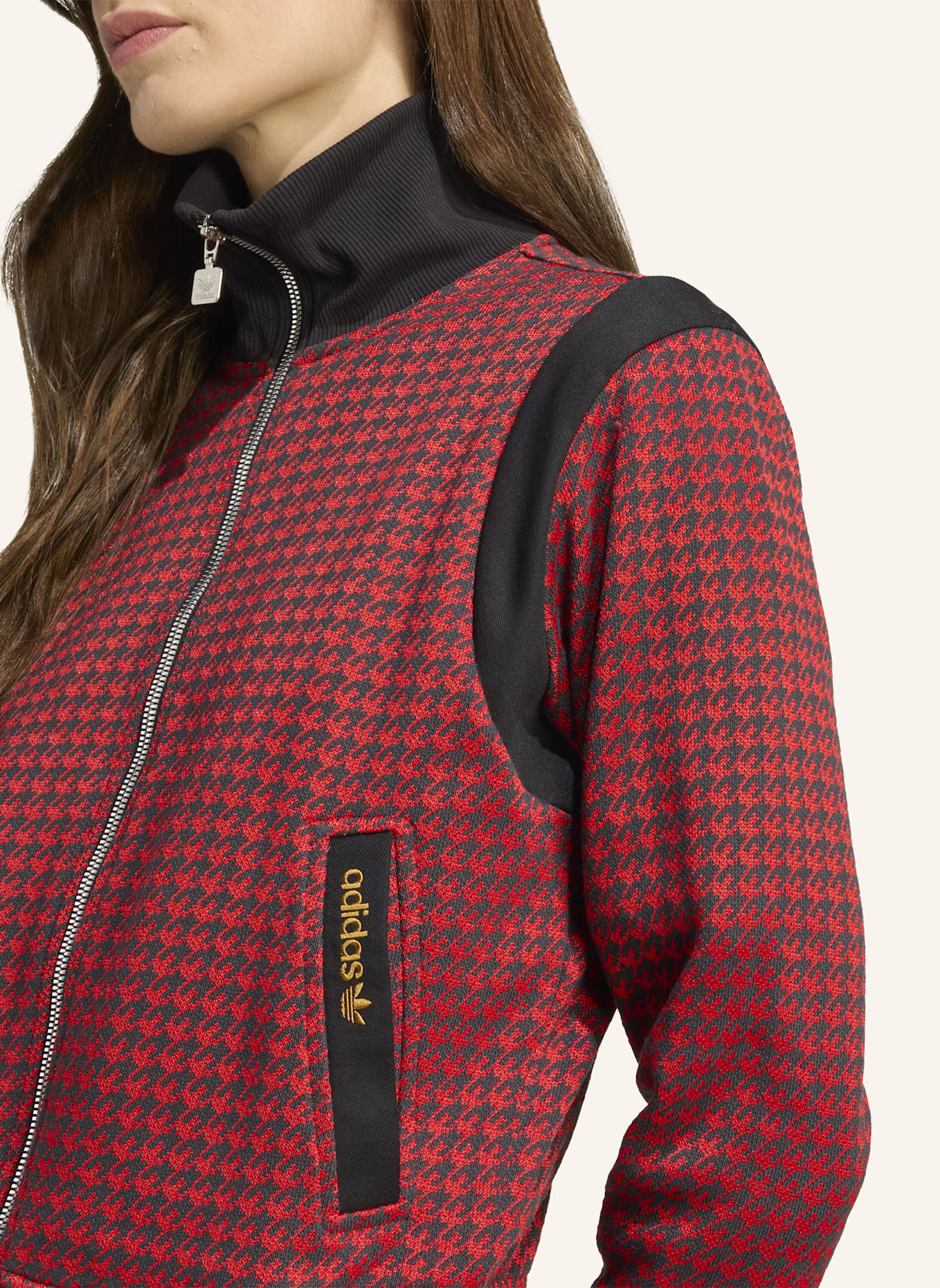 adidas Originals HOUNDSTOOTH TRAININGSJACKE: SCHWARZ