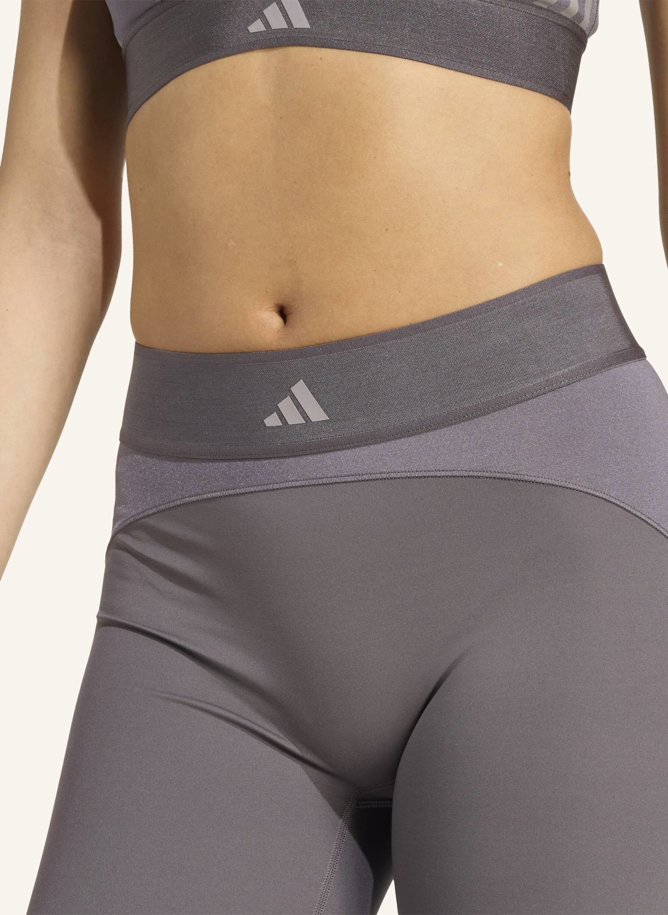 adidas HYPERGLAM SHINE FULL-LENGTH LEGGINGS: GRAU/ GRÜN