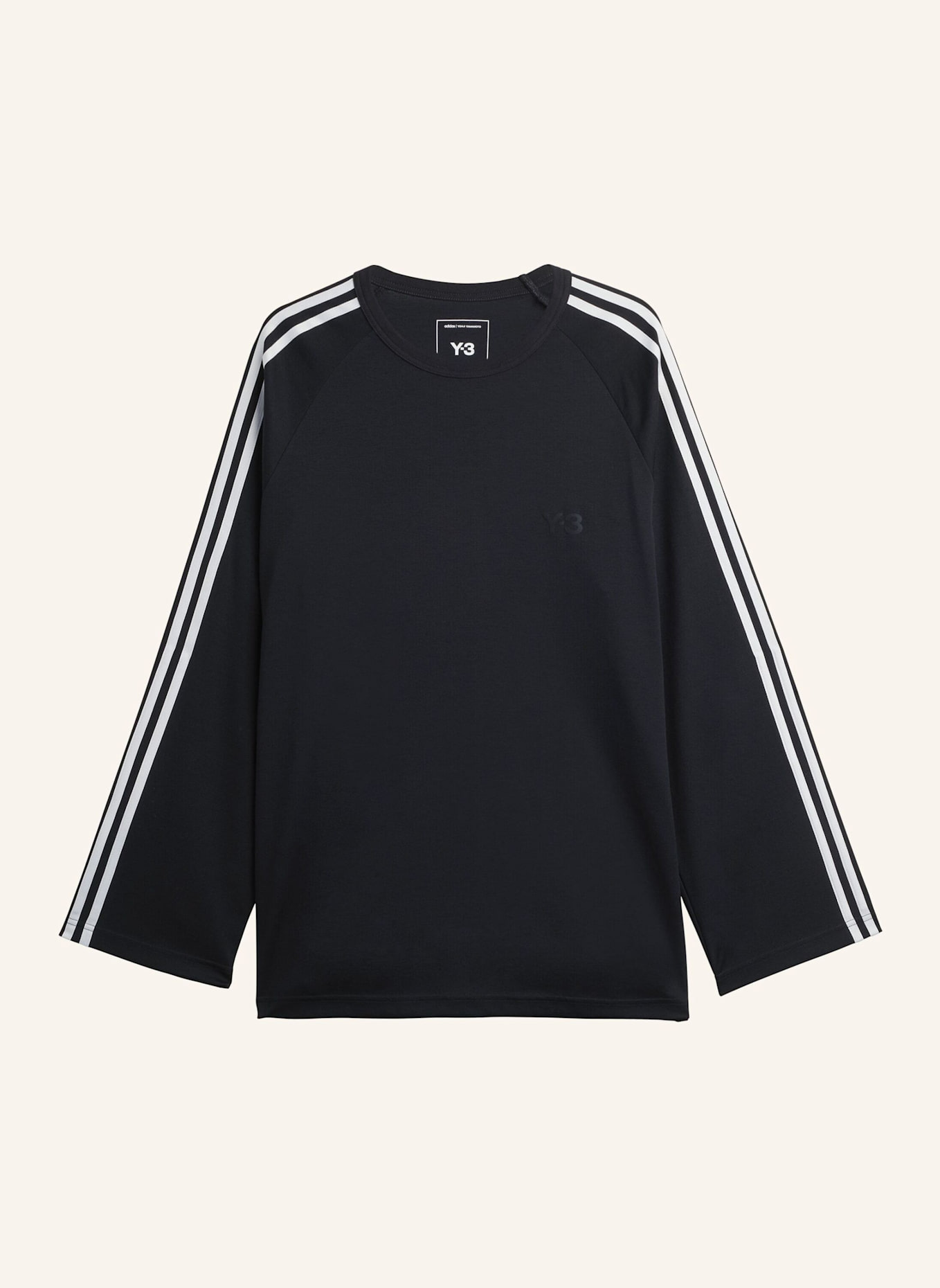 Y-3 Y-3 3-STREIFEN LONGSLEEVE: SCHWARZ