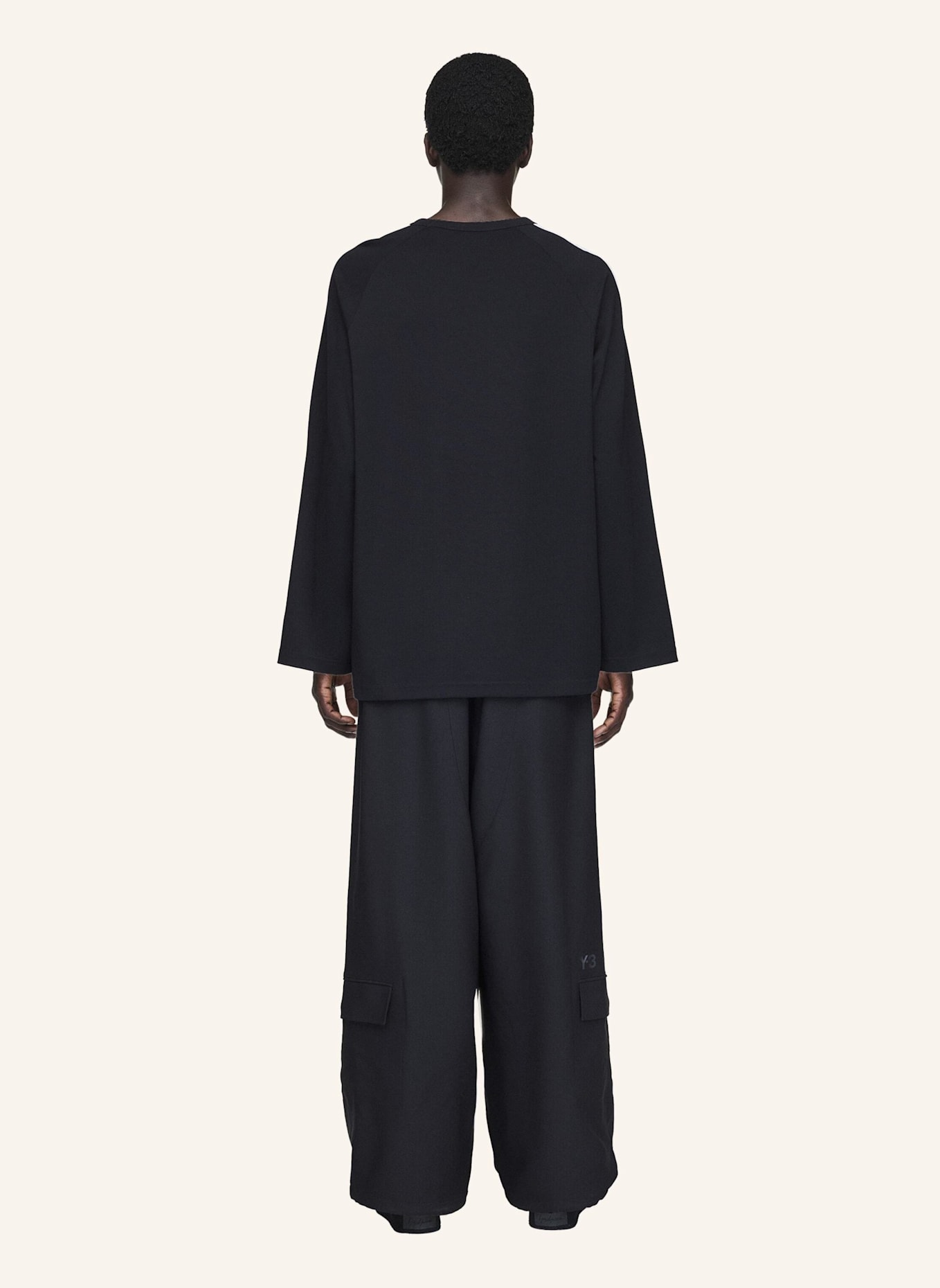 Y-3 Y-3 3-STREIFEN LONGSLEEVE: SCHWARZ