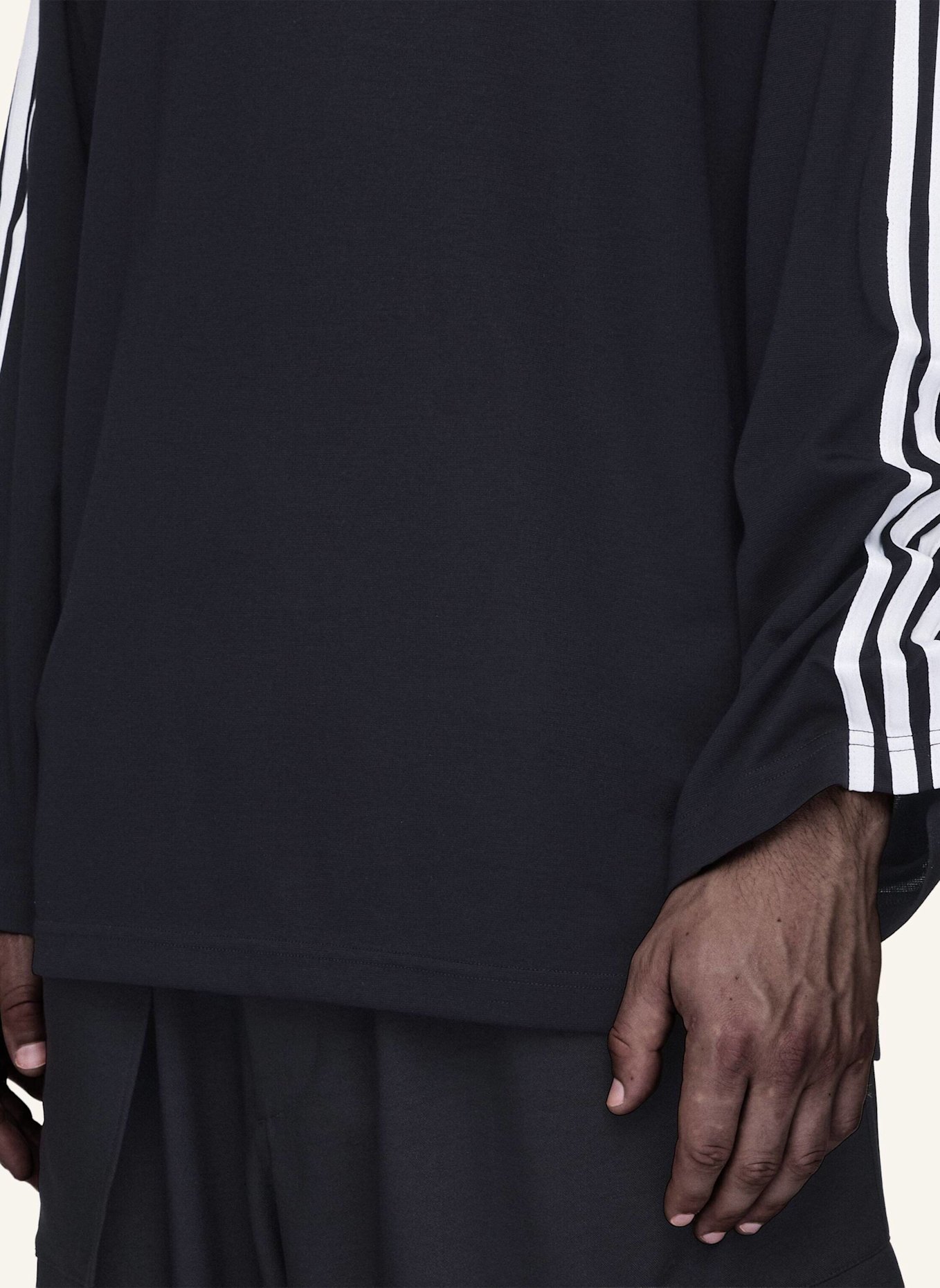Y-3 Y-3 3-STREIFEN LONGSLEEVE: SCHWARZ