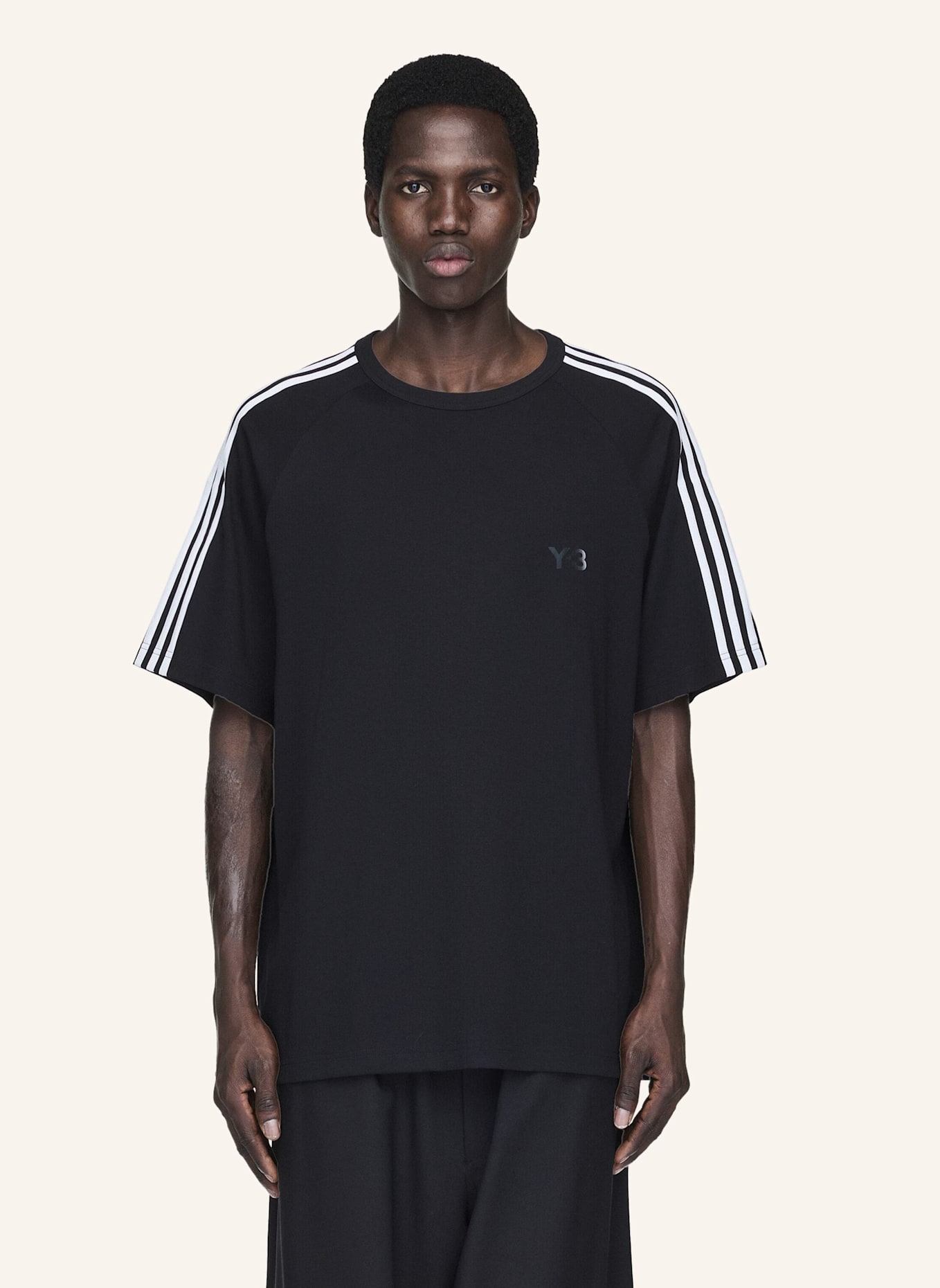 Y-3 Y-3 SHORT SLEEVE TEE 3-STREIFEN: SCHWARZ