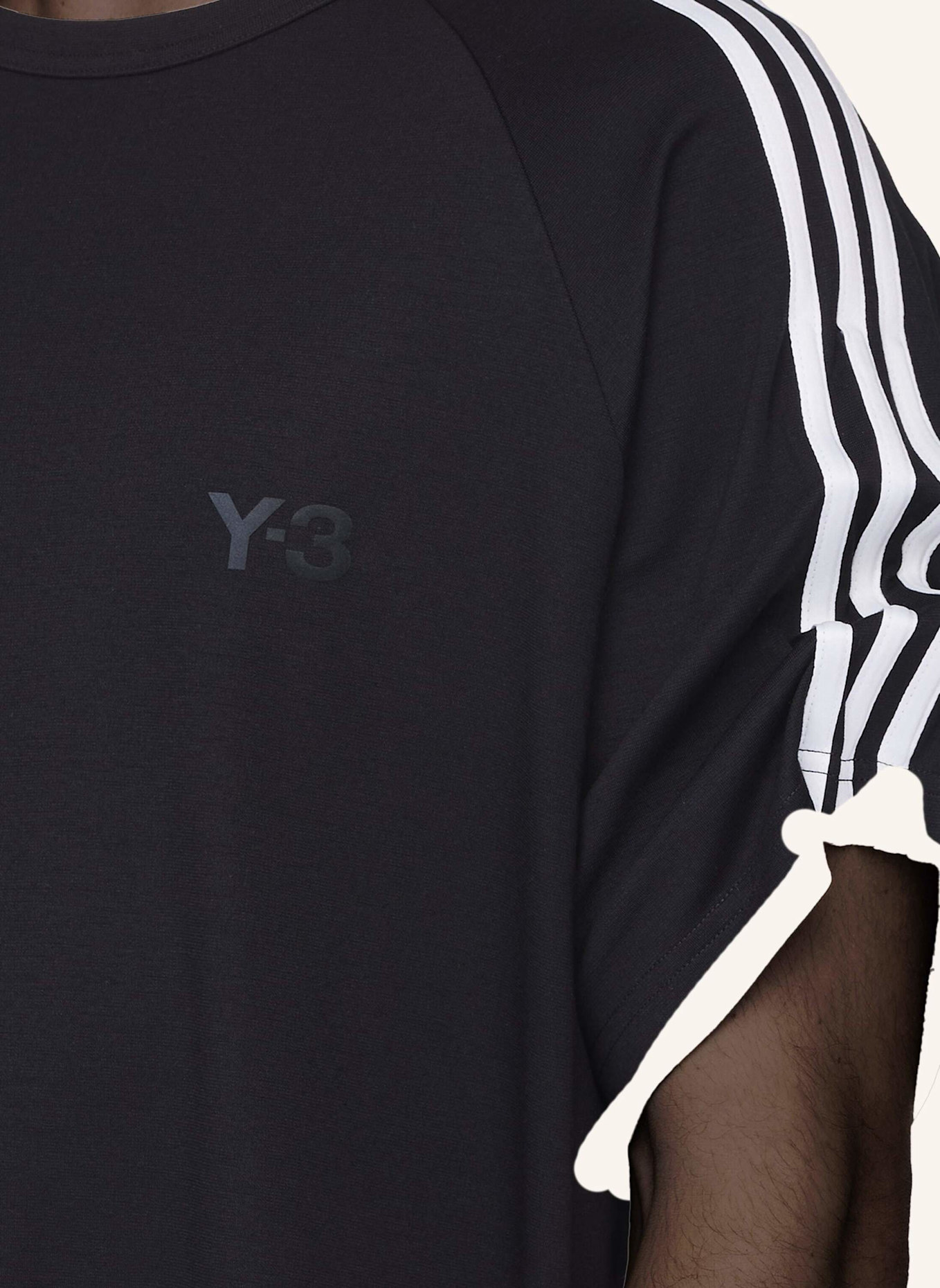 Y-3 Y-3 SHORT SLEEVE TEE 3-STREIFEN: SCHWARZ