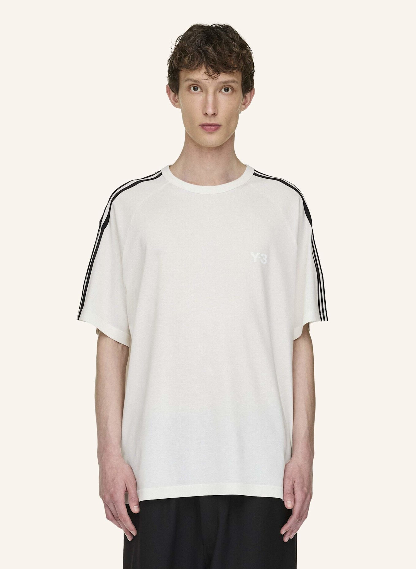 Y-3 Y-3 SHORT SLEEVE TEE 3-STREIFEN: WEISS
