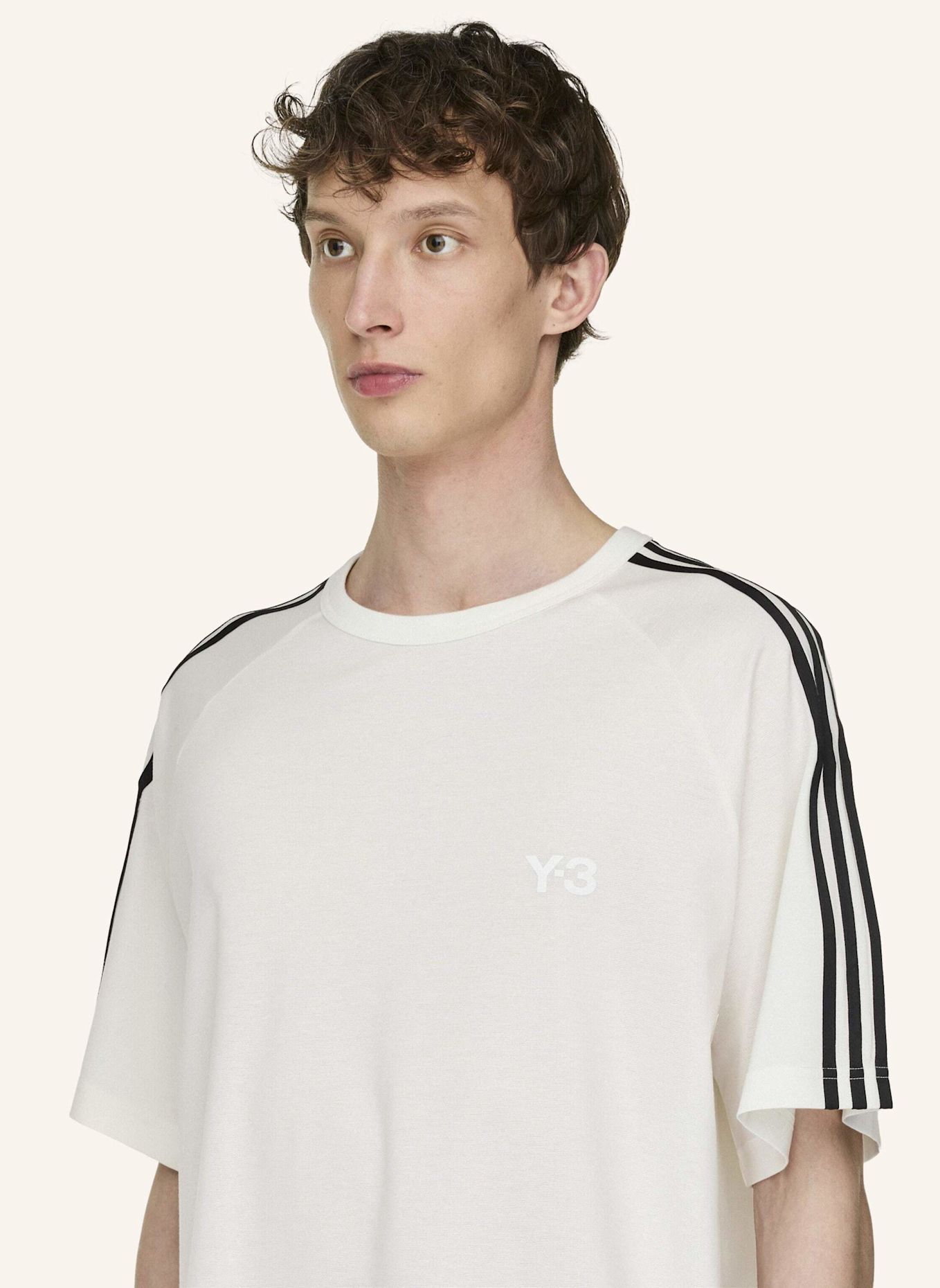 Y-3 Y-3 SHORT SLEEVE TEE 3-STREIFEN: WEISS