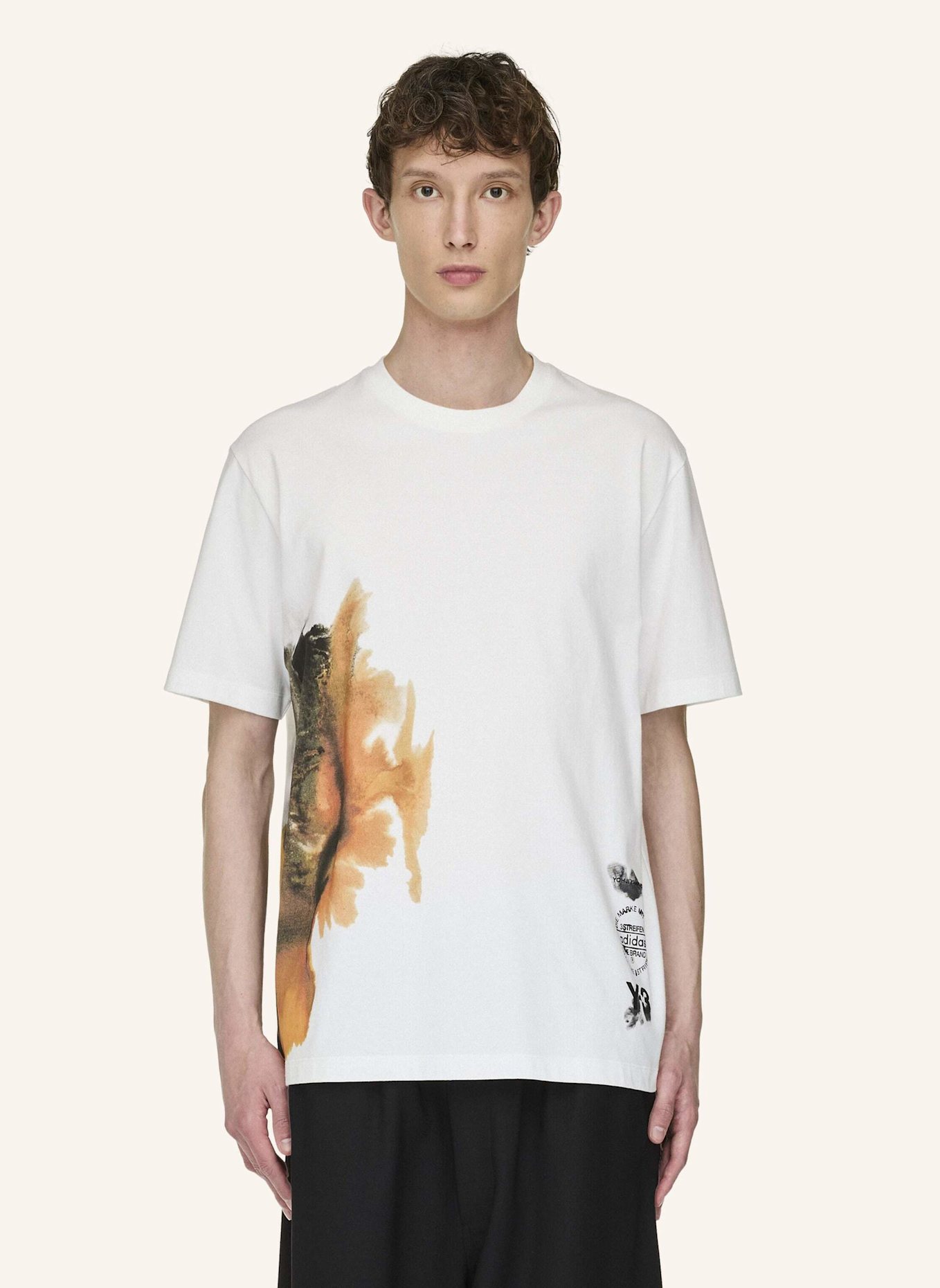 Y-3 Y-3 AOP KURZÄRMELIGES T-SHIRT: WEISS