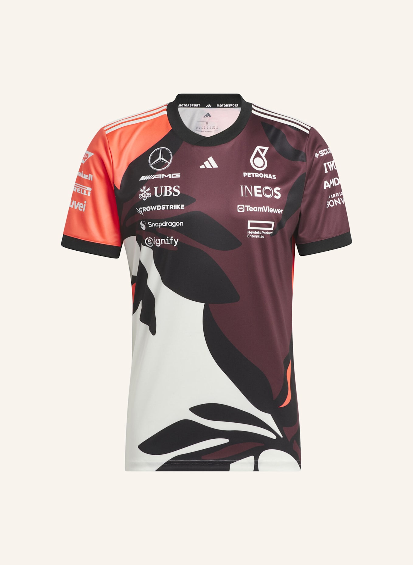 adidas MERCEDES - AMG PETRONAS FORMULA ONE TEAM DRIVER TRIKOT REPLICA SUMMER PACK: ROT/ WEISS