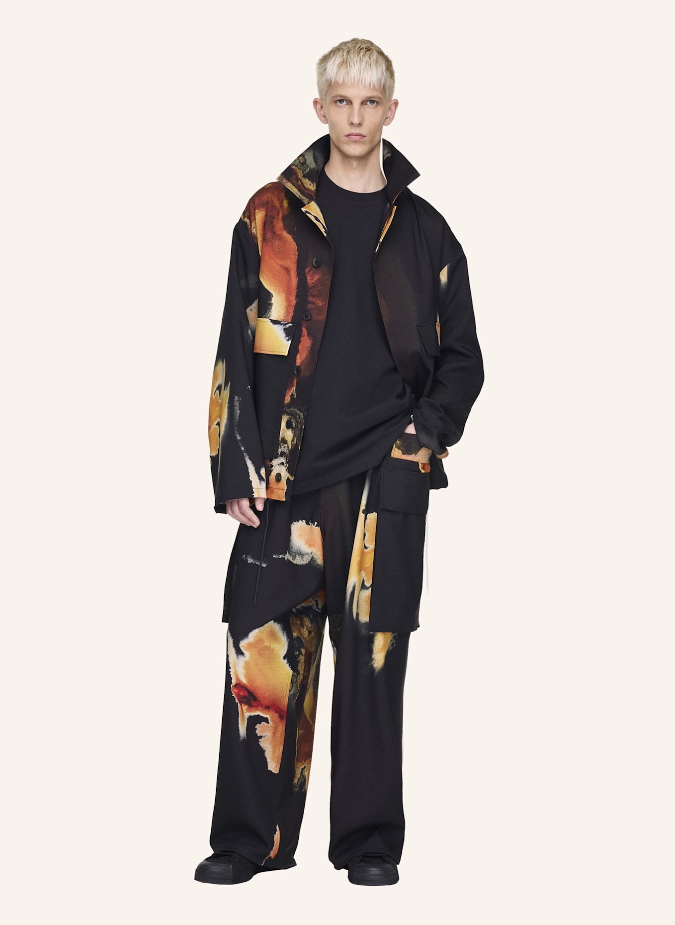 Y-3 LONGSLEEVE T-SHIRT MIT Y-3 GRAFIK: SCHWARZ