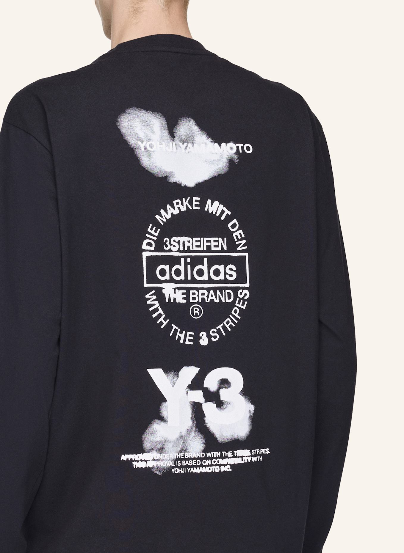 Y-3 LONGSLEEVE T-SHIRT MIT Y-3 GRAFIK: SCHWARZ