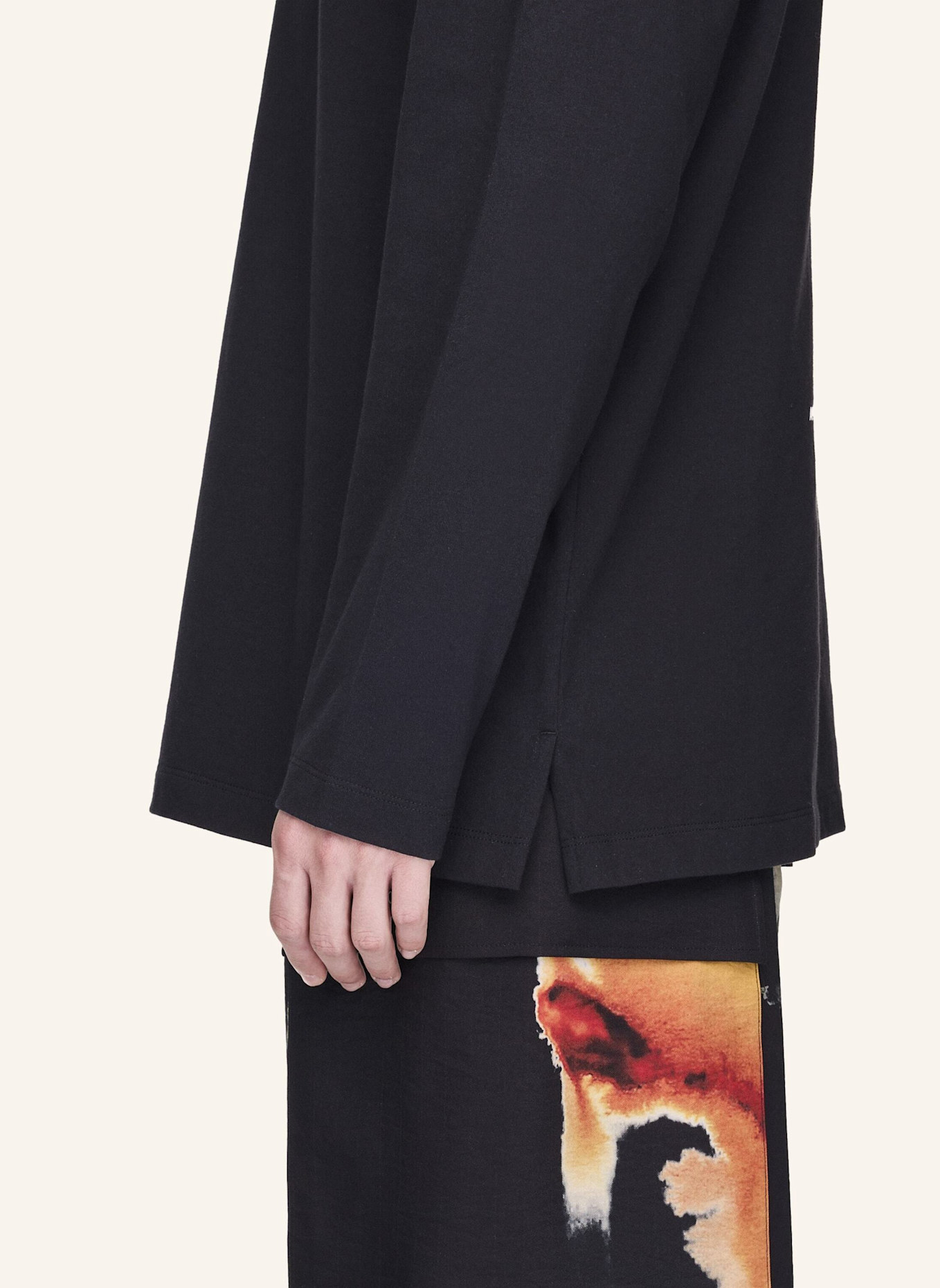 Y-3 LONGSLEEVE T-SHIRT MIT Y-3 GRAFIK: SCHWARZ