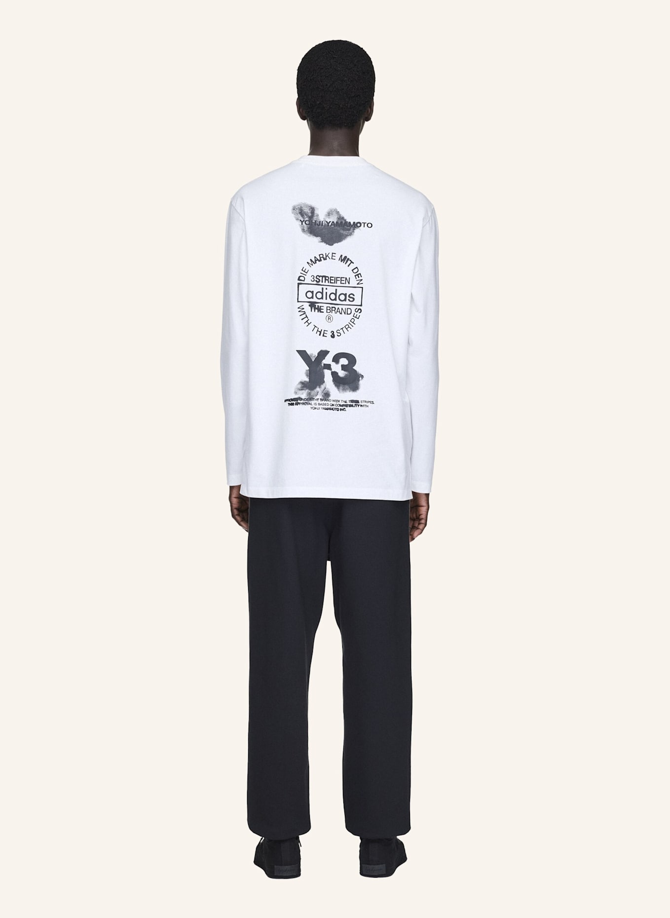 Y-3 LONGSLEEVE T-SHIRT MIT Y-3 GRAFIK: WEISS