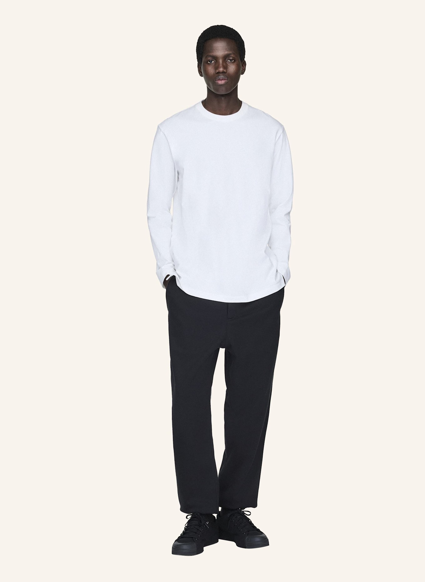 Y-3 LONGSLEEVE T-SHIRT MIT Y-3 GRAFIK: WEISS