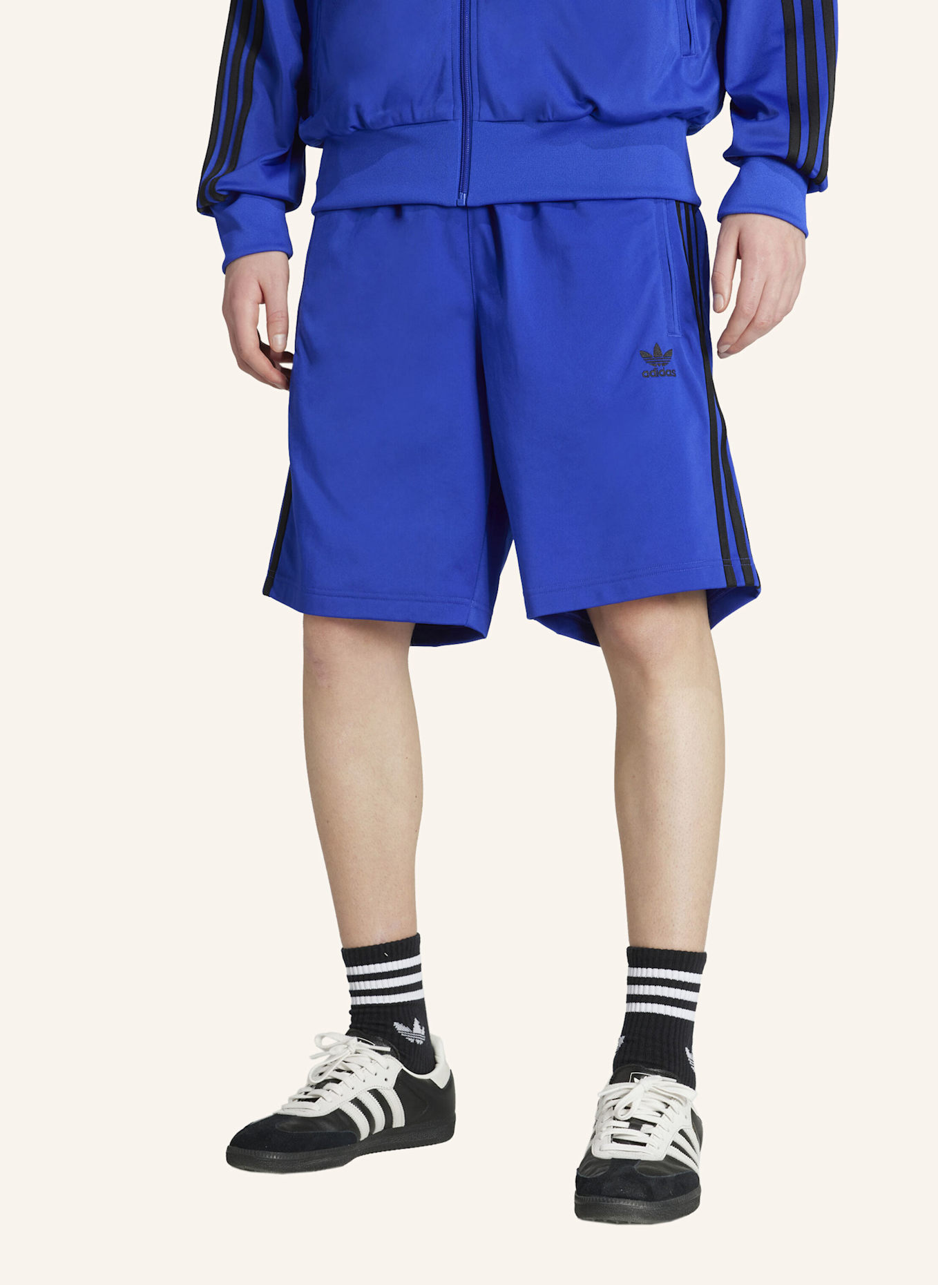 adidas Originals ADICOLOR FIREBIRD SHORTS: BLAU/ SCHWARZ