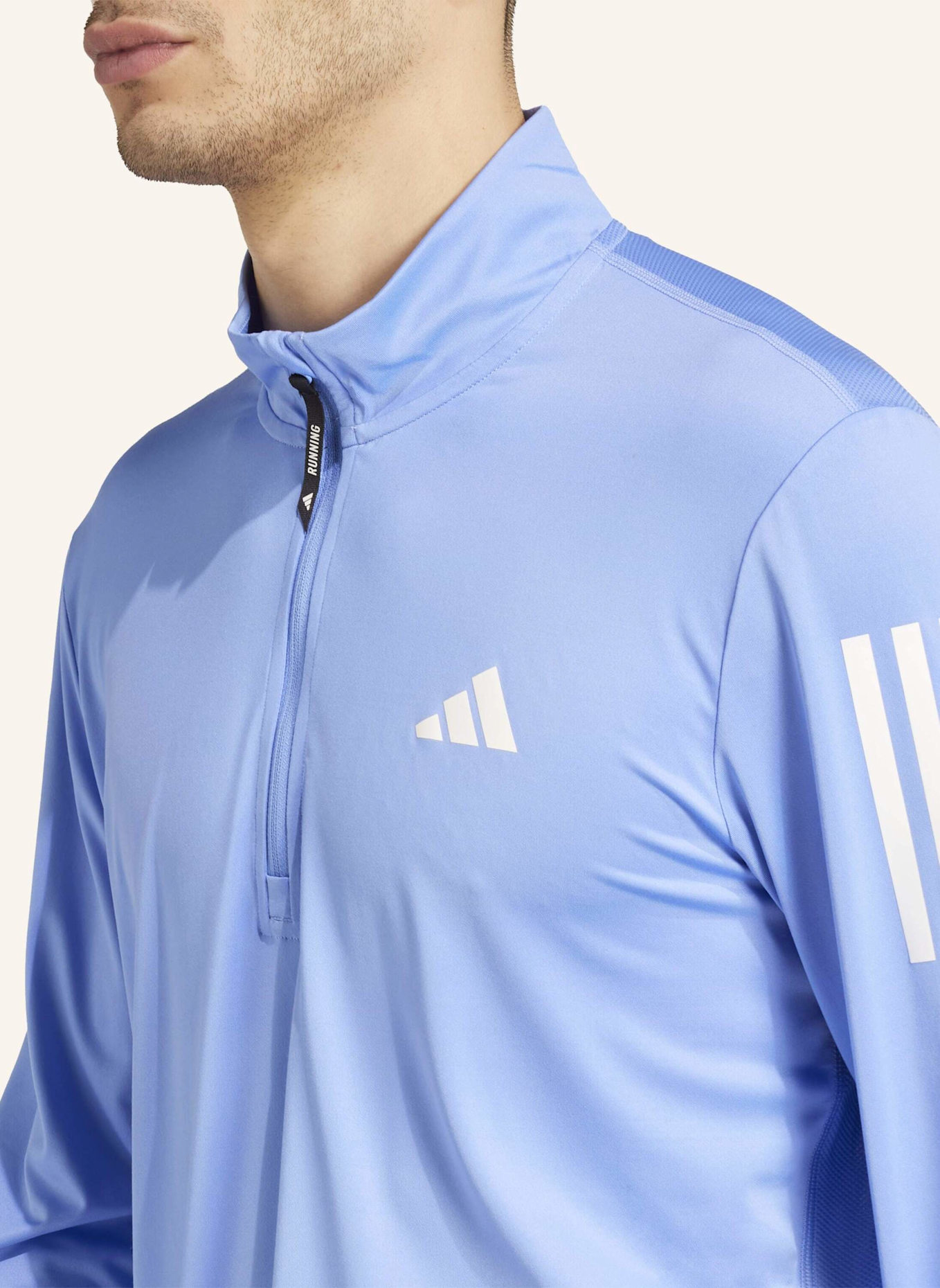 adidas Laufshirt OWN THE RUN HALF ZIP: BLAU
