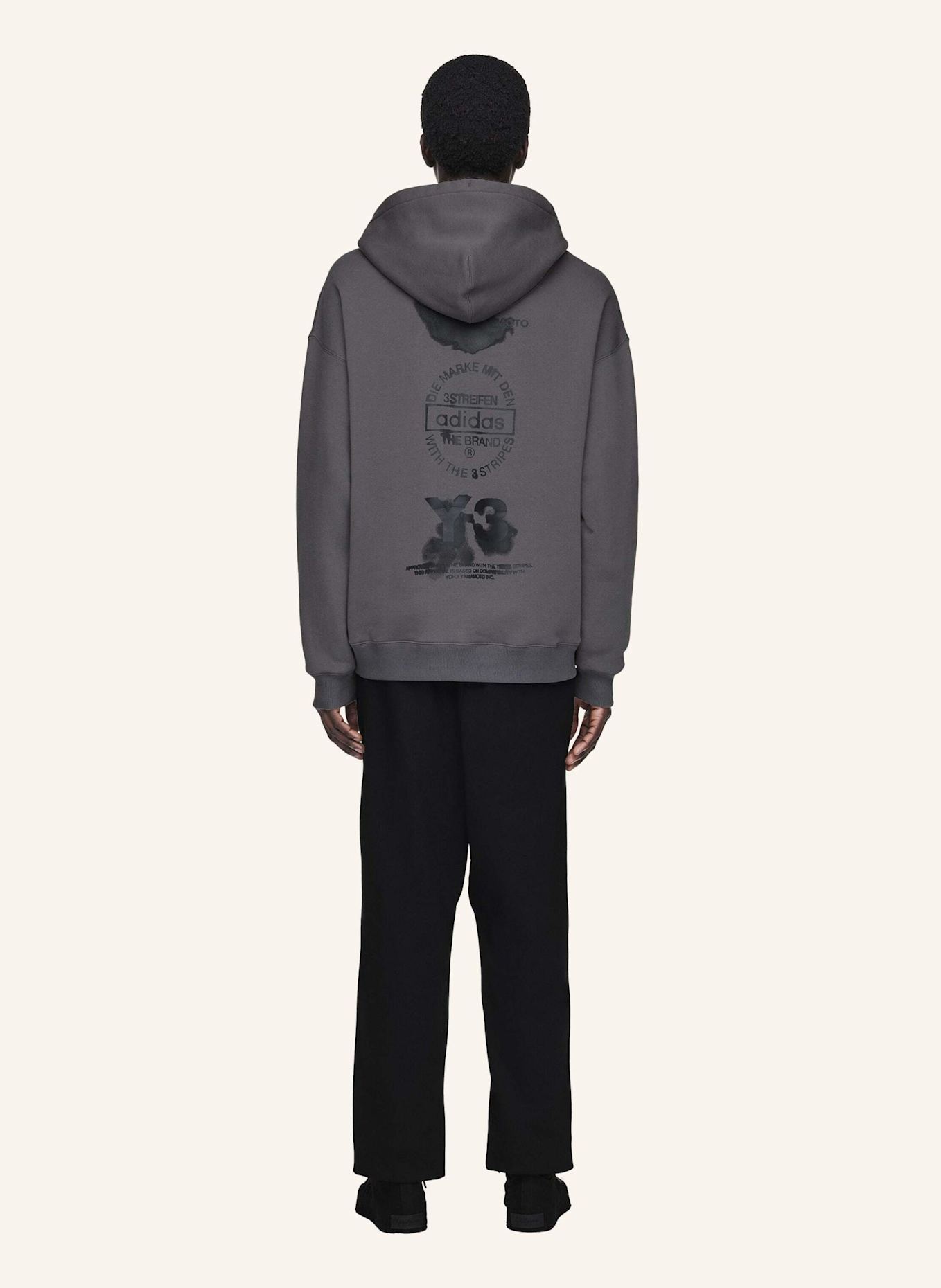 Y-3 Y-3 GRAPHIC HOODIE: GRAU