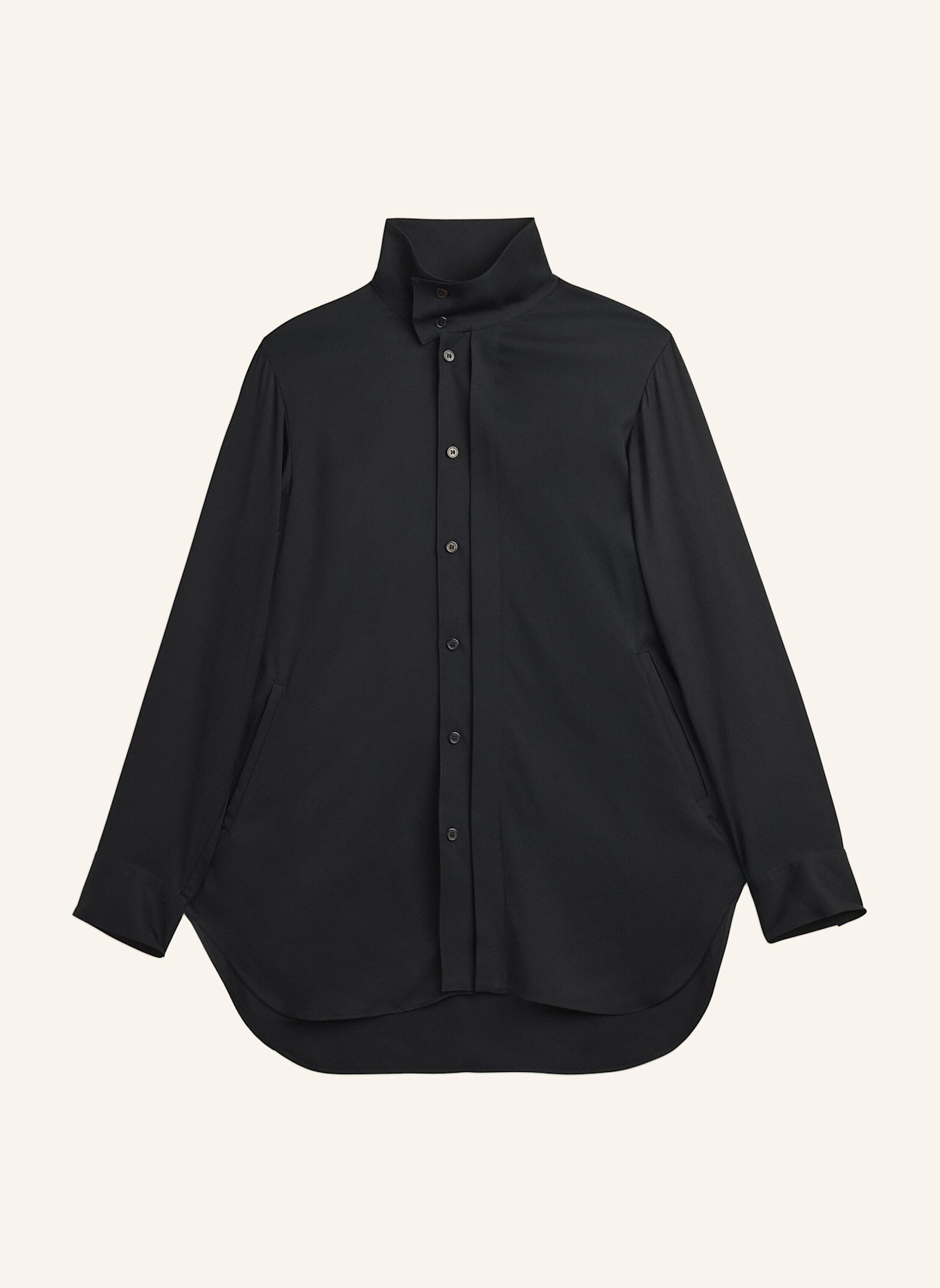 Y-3 Y-3 HEMD AUS VISKOSE-TWILL: SCHWARZ