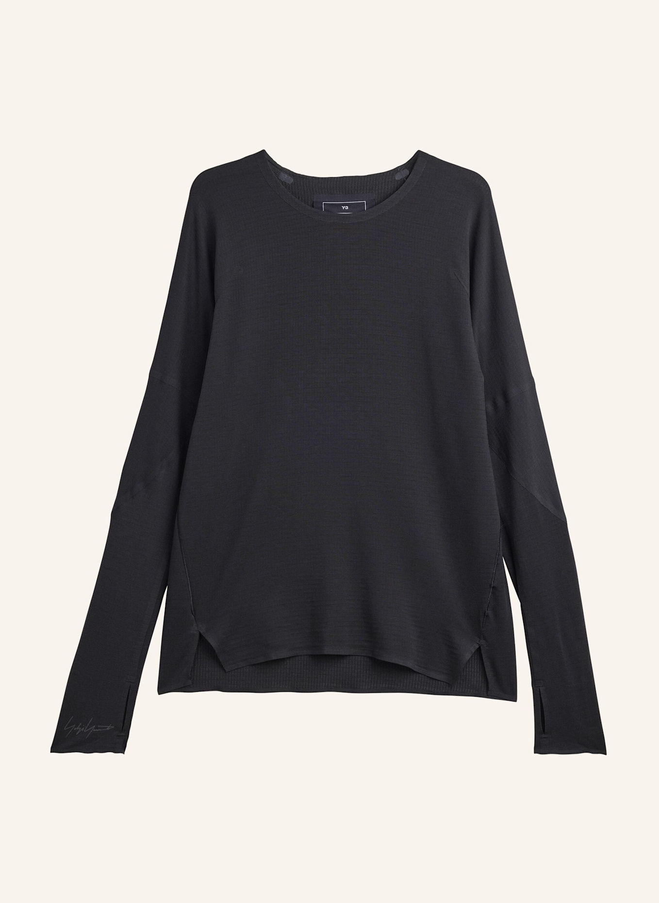 Y-3 Y-3 RUNNING LONGSLEEVE: SCHWARZ