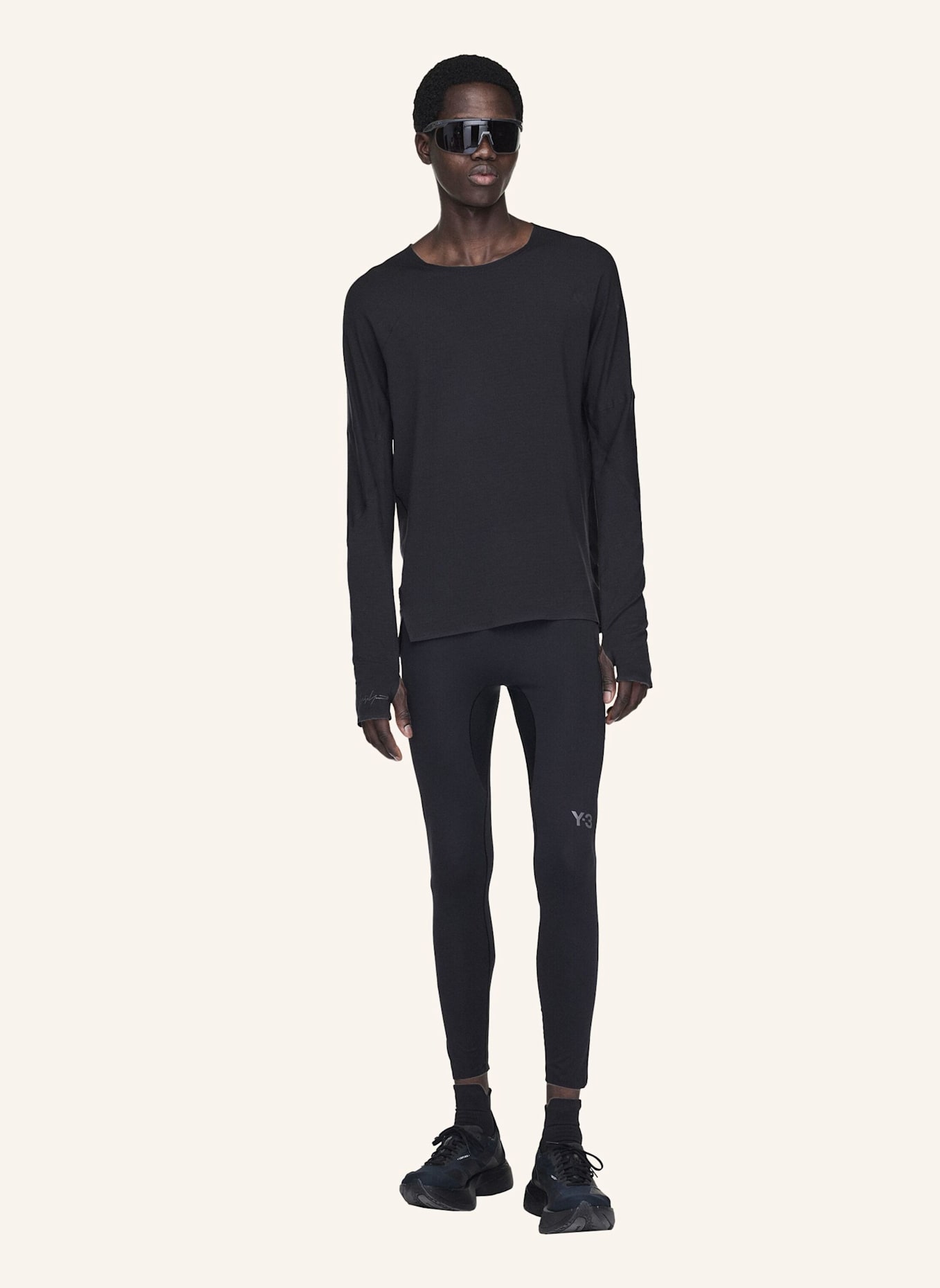 Y-3 Y-3 RUNNING LONGSLEEVE: SCHWARZ