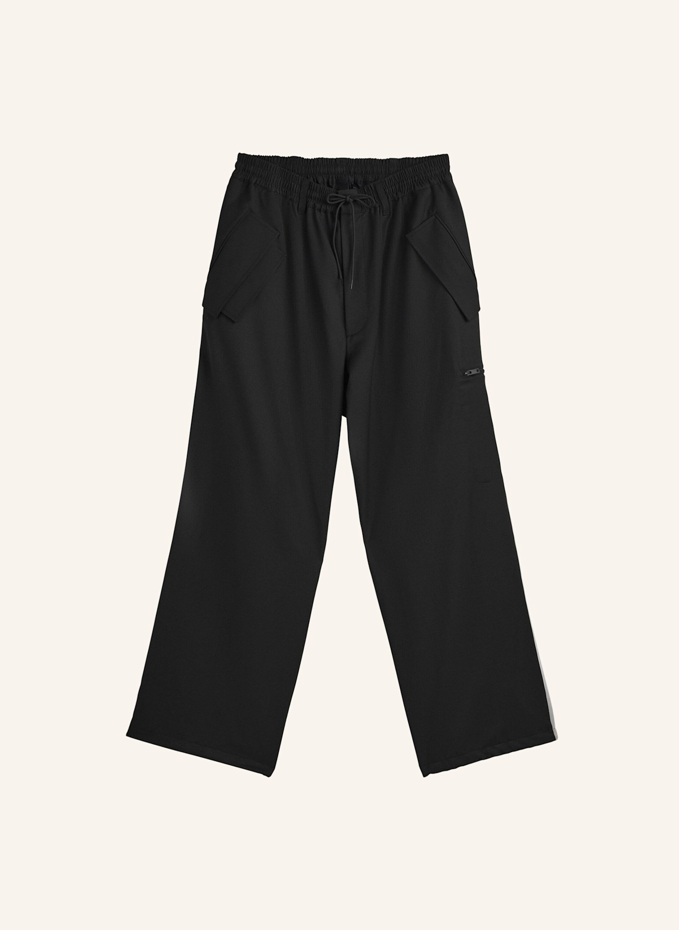 Y-3 Y-3 REFINED WOOL STRAIGHT LEG HOSE: SCHWARZ