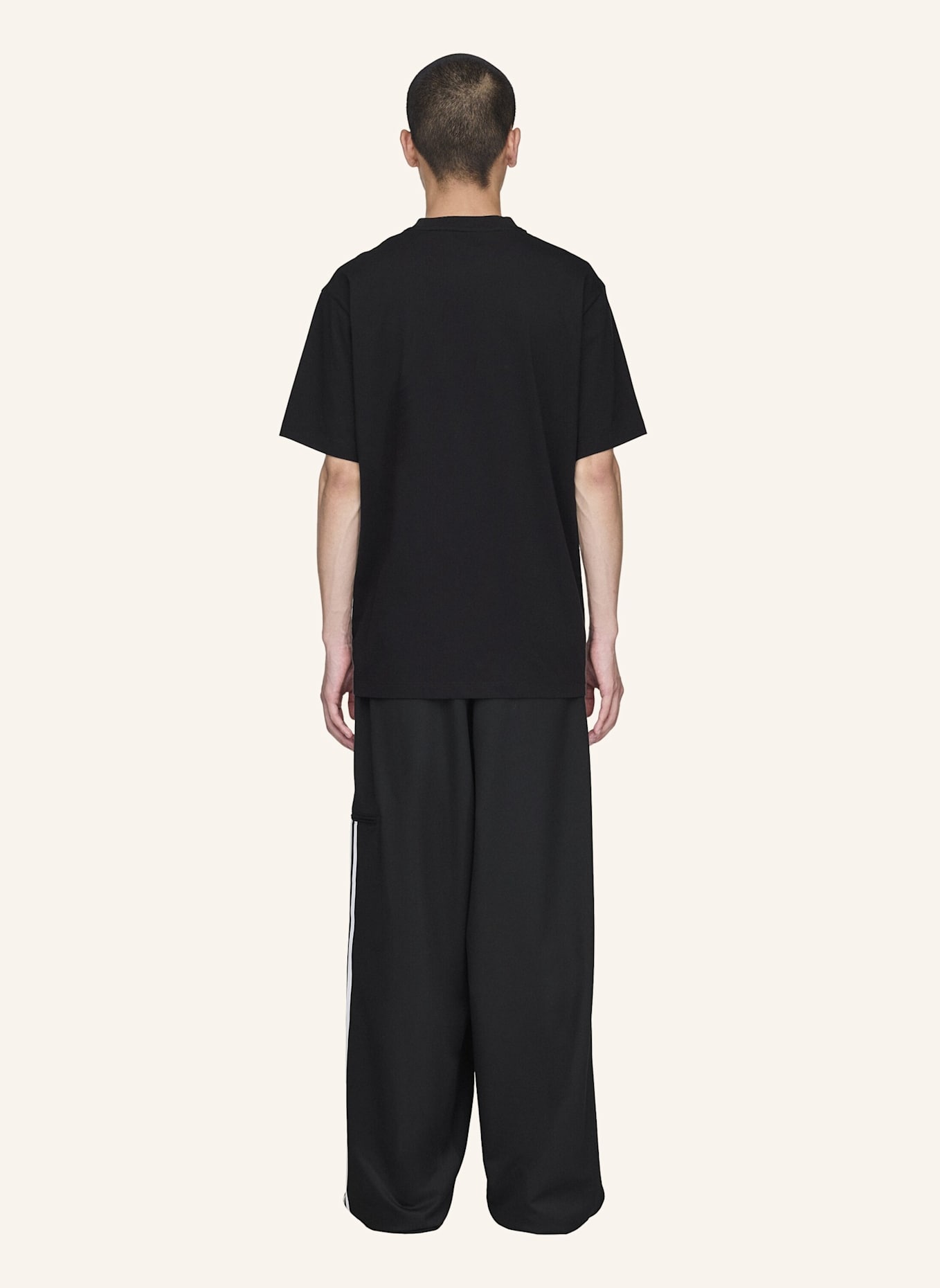 Y-3 Y-3 REFINED WOOL STRAIGHT LEG HOSE: SCHWARZ