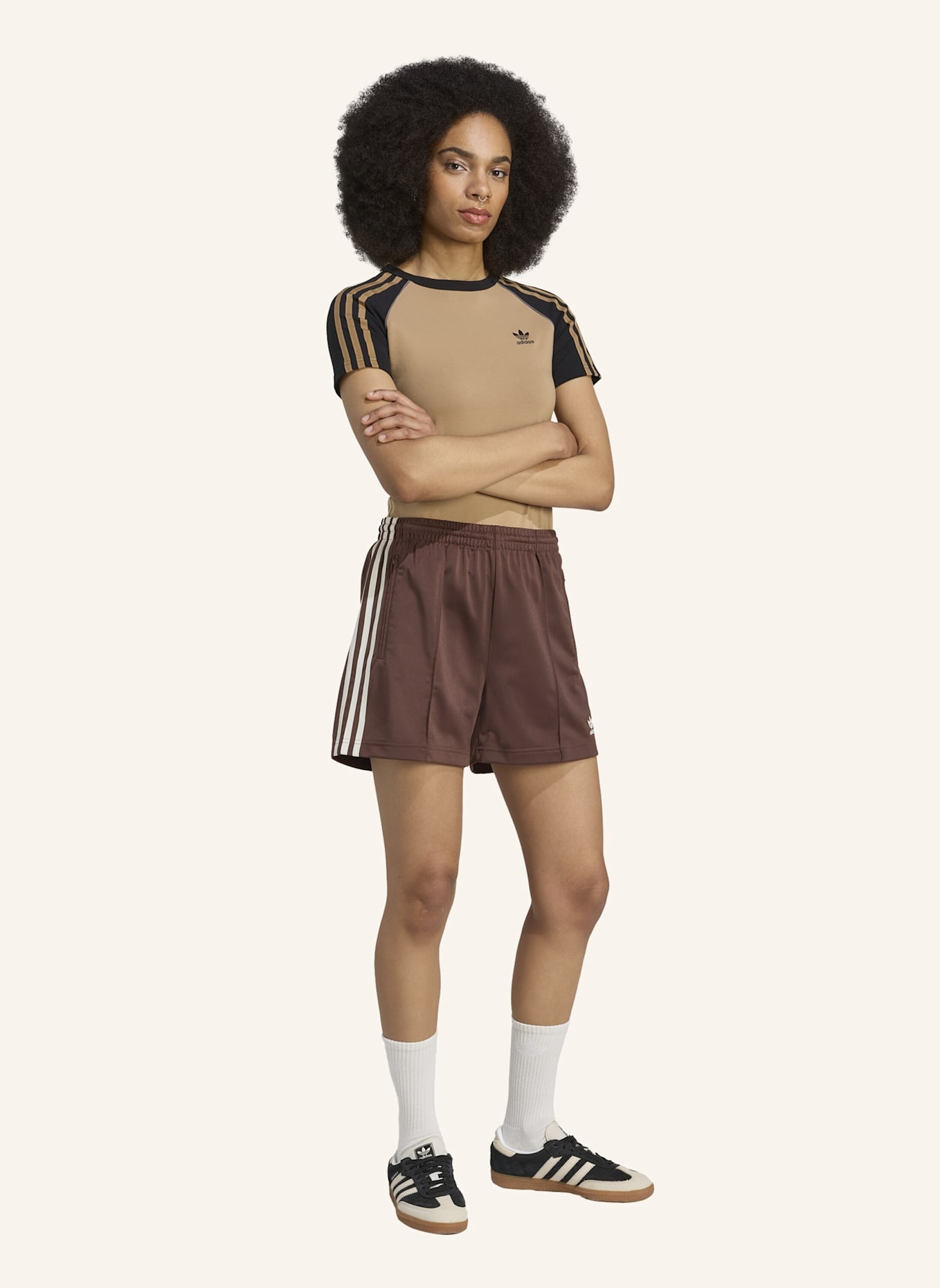 adidas Originals Shorts FIREBIRD: BRAUN/ WEISS