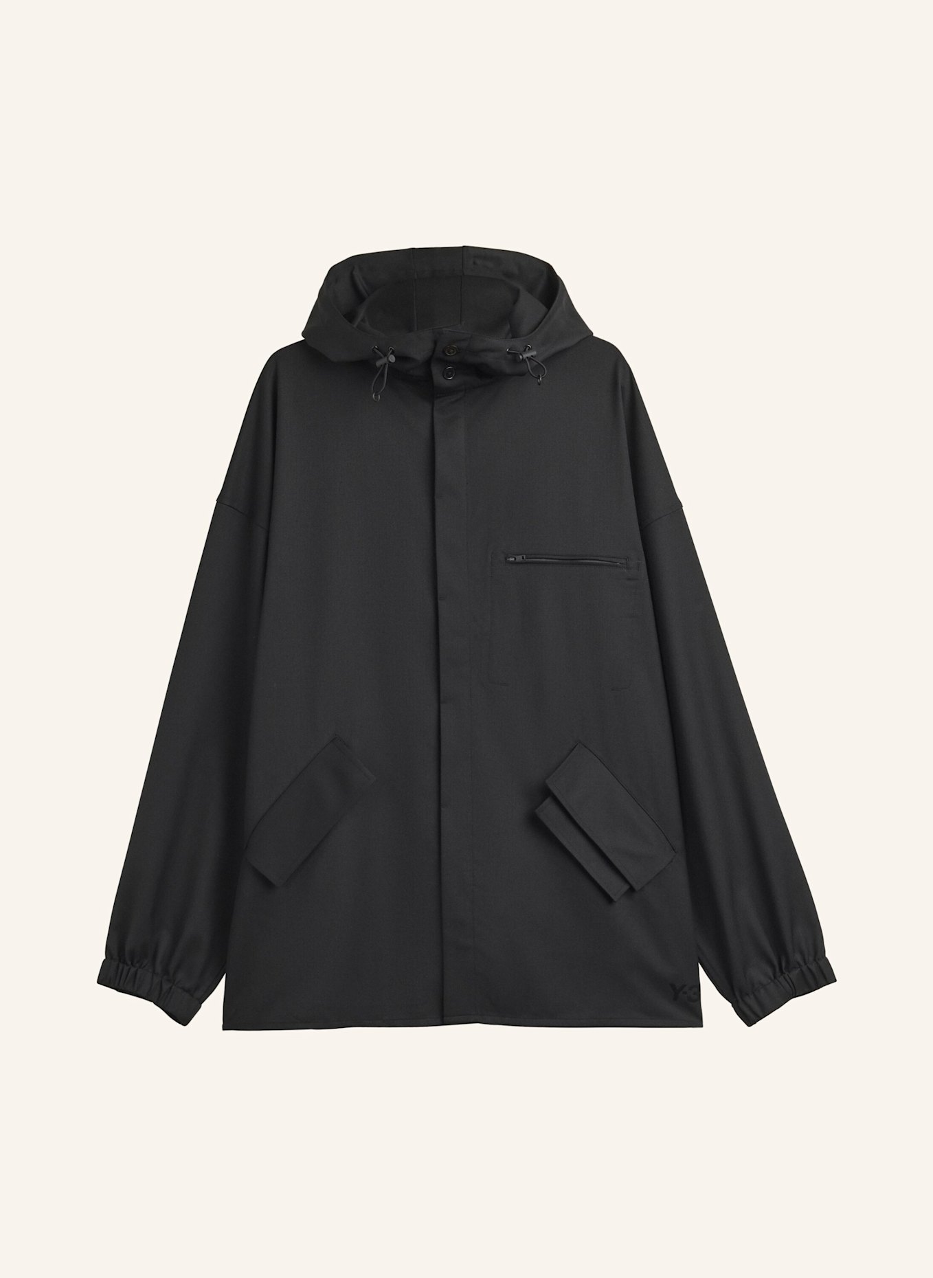 Y-3 Y-3 REFINED WOOL HOODED TOP 3-STRIPES: SCHWARZ