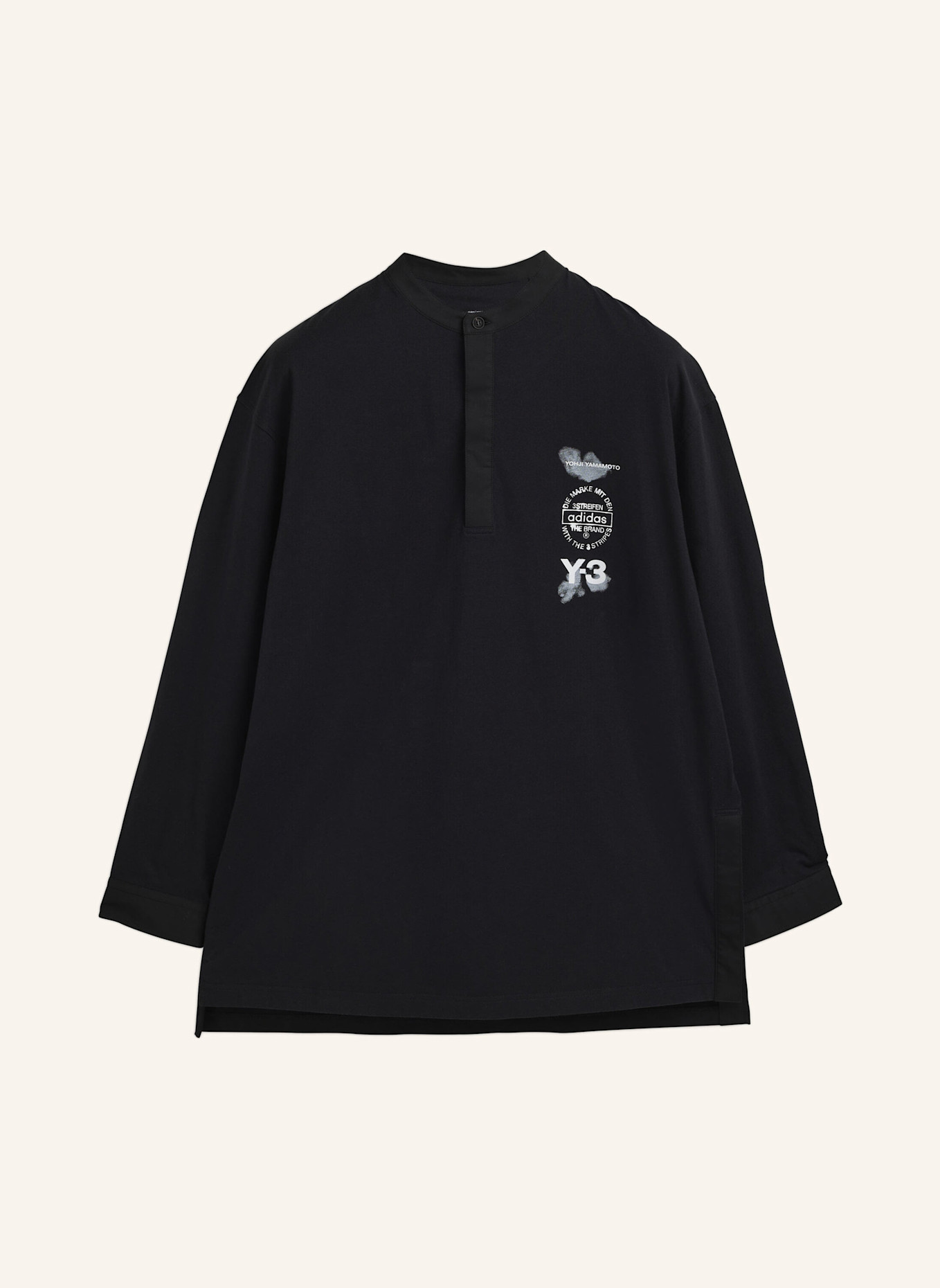 Y-3 Y-3 LONG SLEEVE POLOSHIRT: SCHWARZ