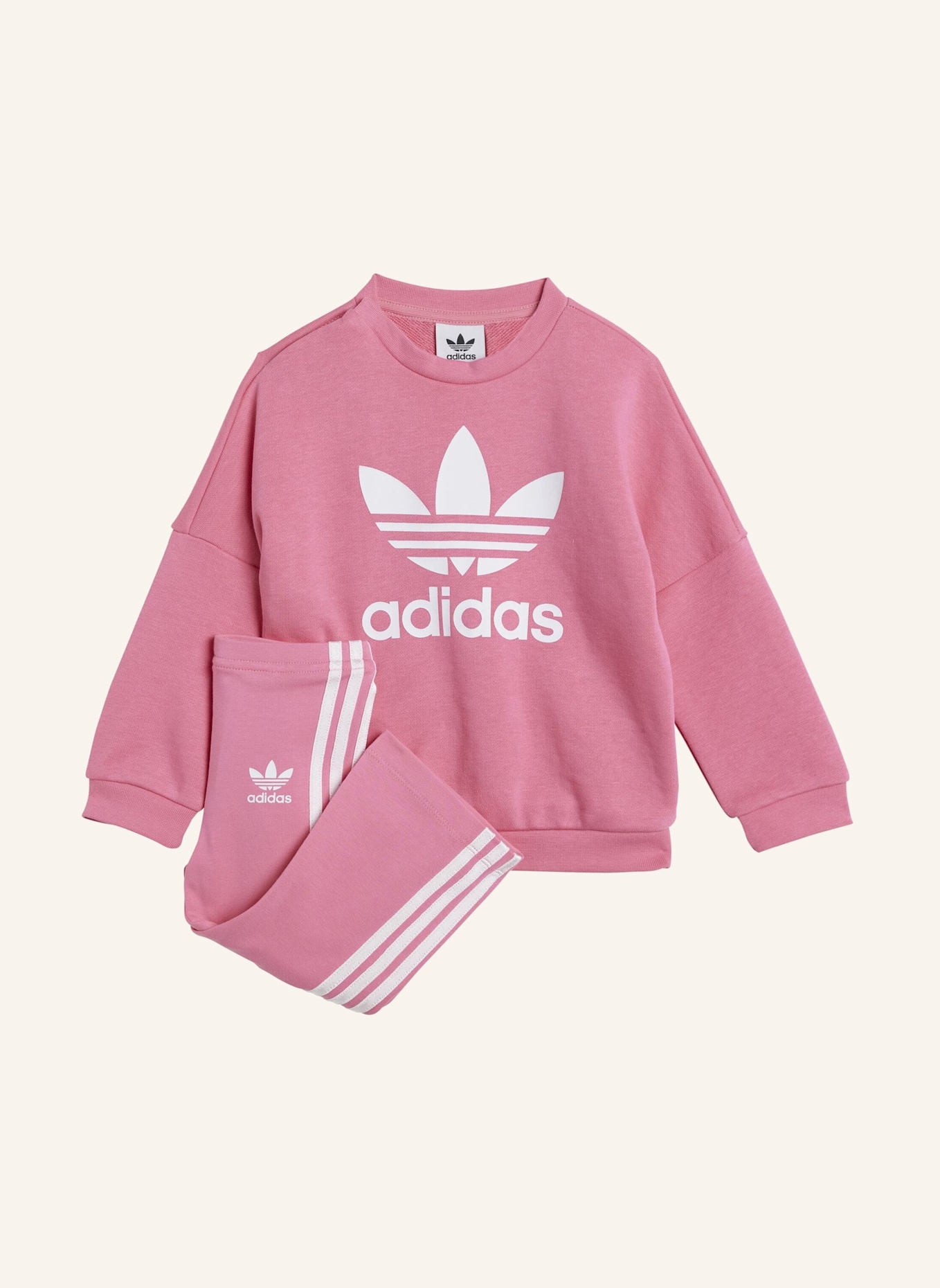 adidas Originals SET LOCKER SITZENDES CREW-OBERTEIL UND AUSGESTELLTE LEGGINGS: ROSA
