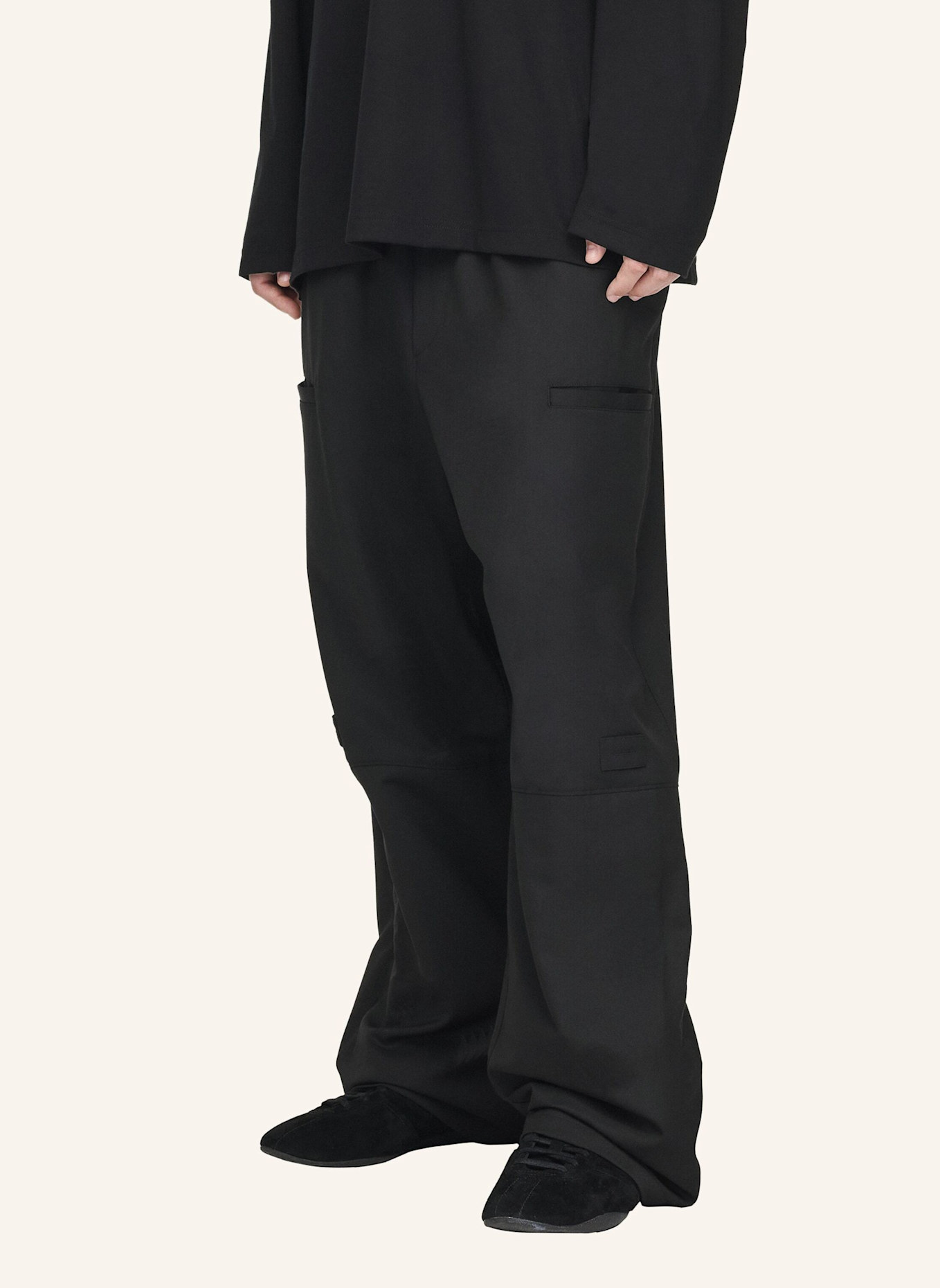 Y-3 Y-3 REFINED WOOL CUFFED HOSE: SCHWARZ