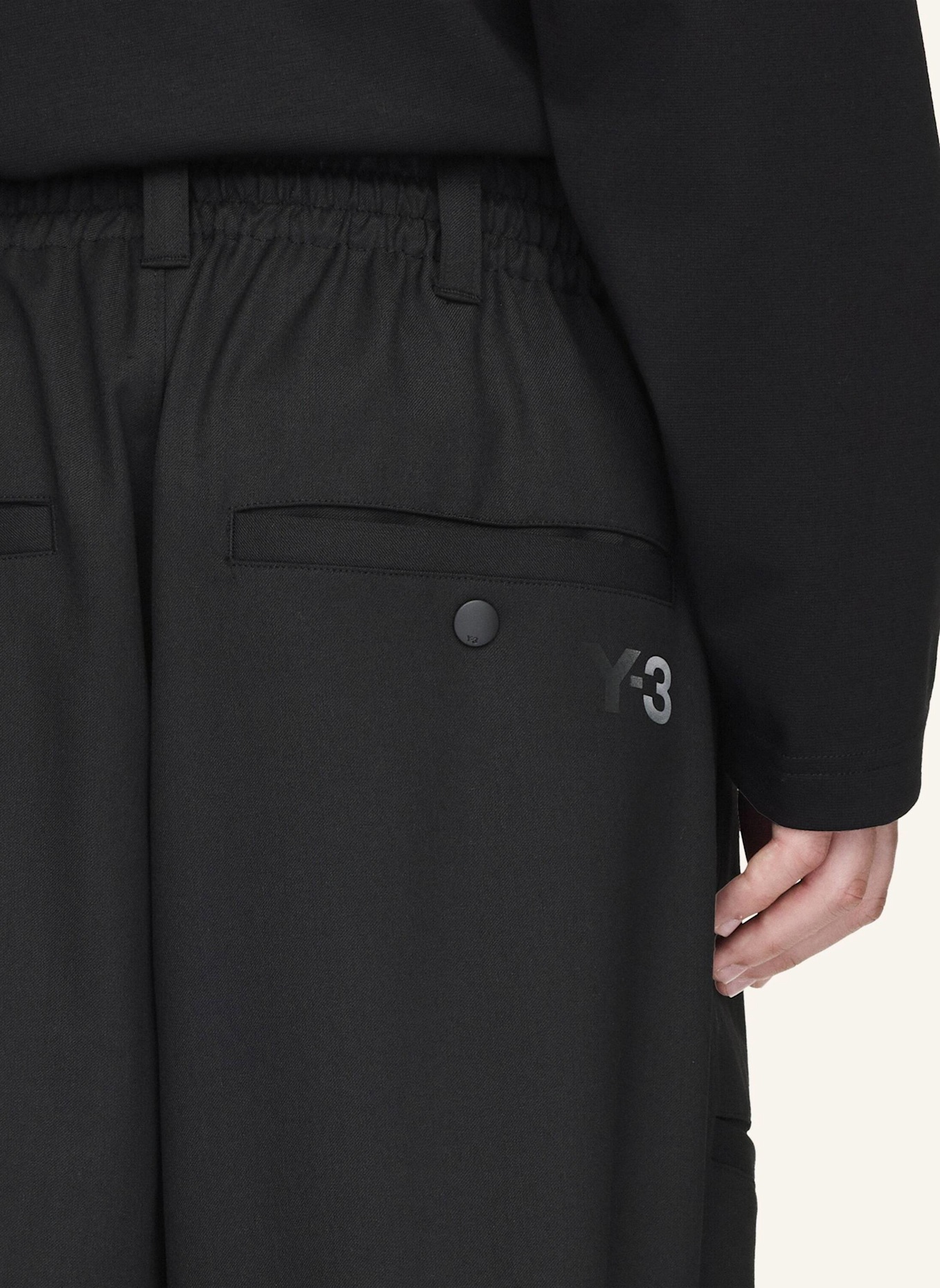 Y-3 Y-3 REFINED WOOL CUFFED HOSE: SCHWARZ