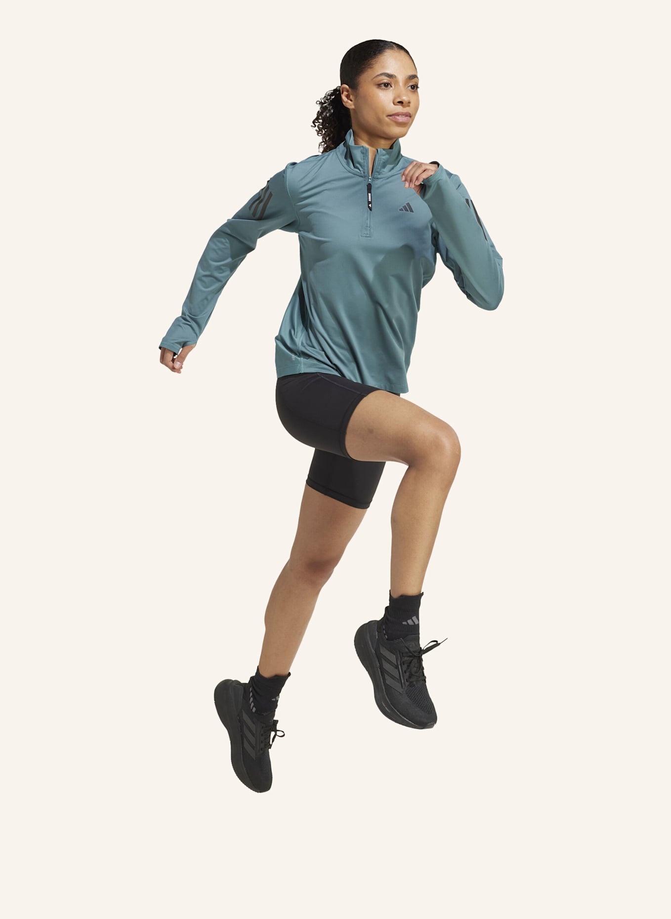 adidas OWN THE RUN HALF-ZIP OBERTEIL: TÜRKIS