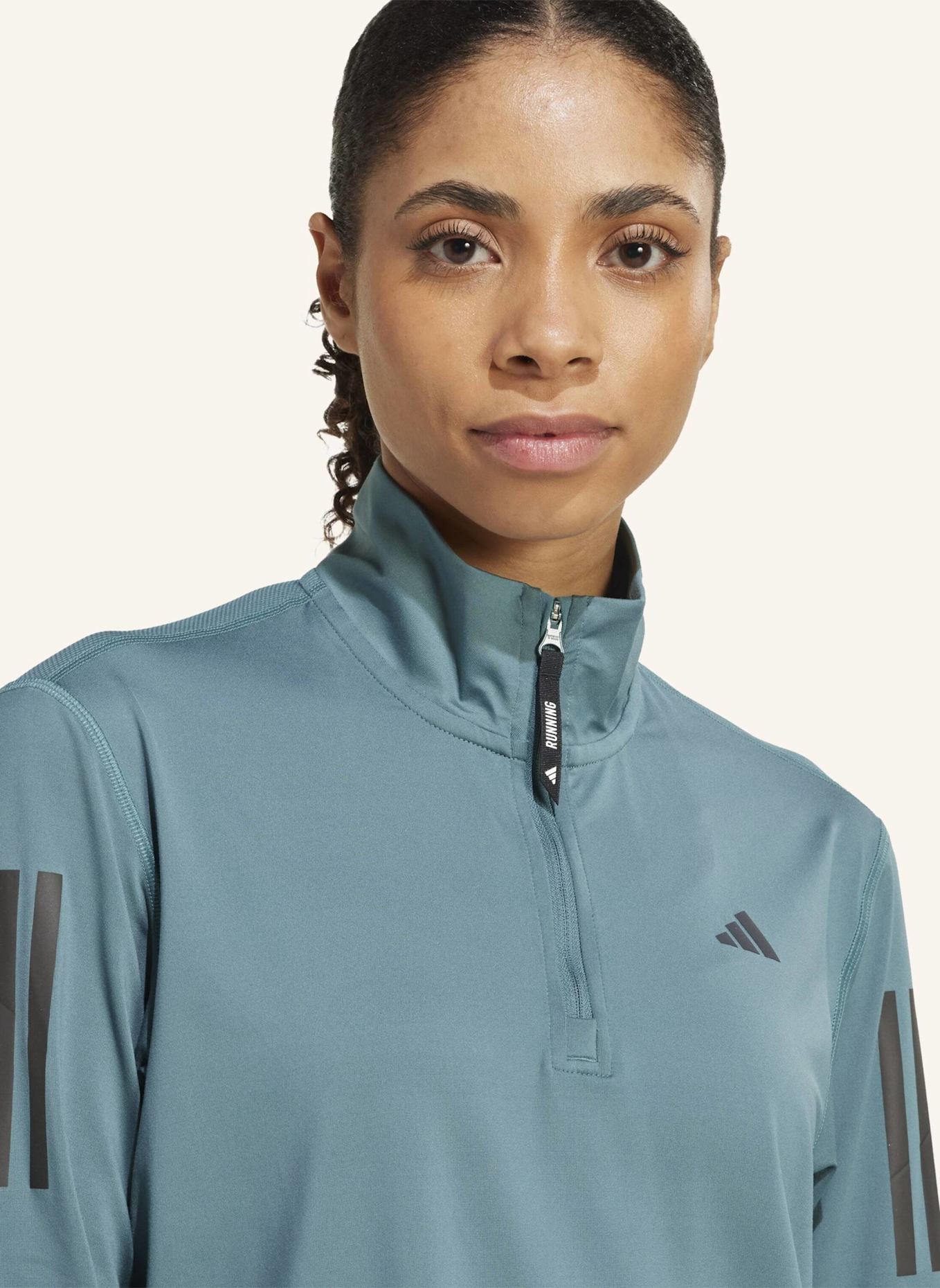 adidas OWN THE RUN HALF-ZIP OBERTEIL: TÜRKIS