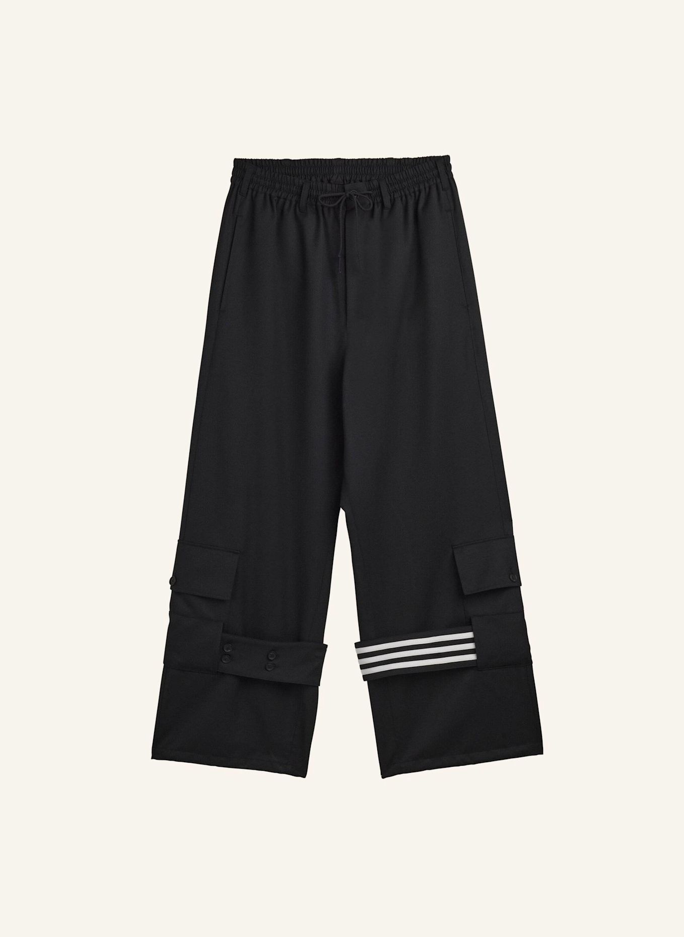 Y-3 Y-3 CARGO-HOSE AUS VEREDELTEM WOLLSTOFF: SCHWARZ