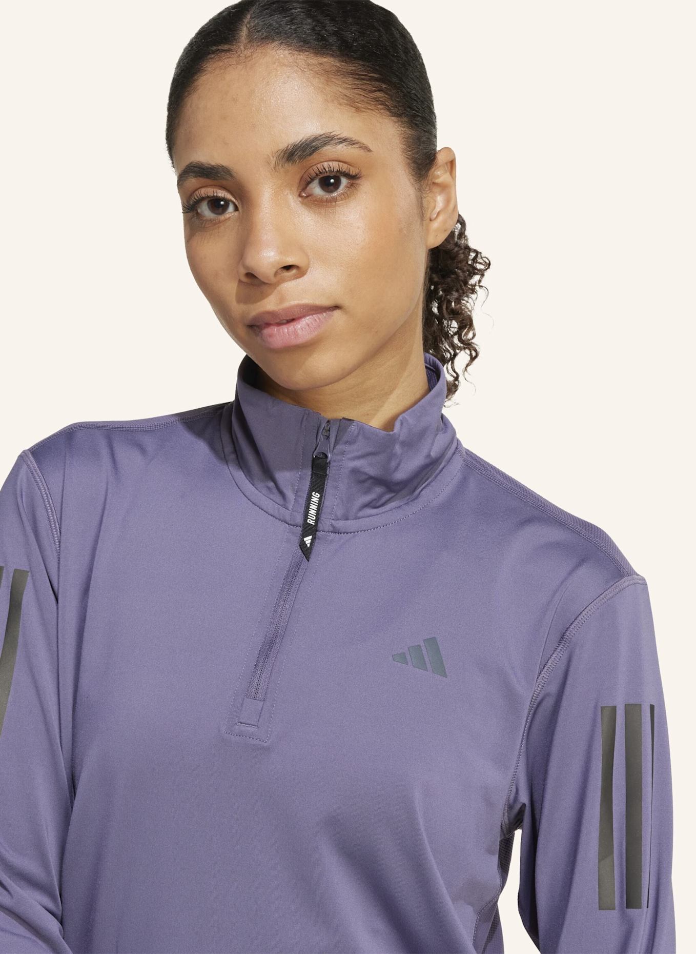 adidas OWN THE RUN HALF-ZIP OBERTEIL: LILA