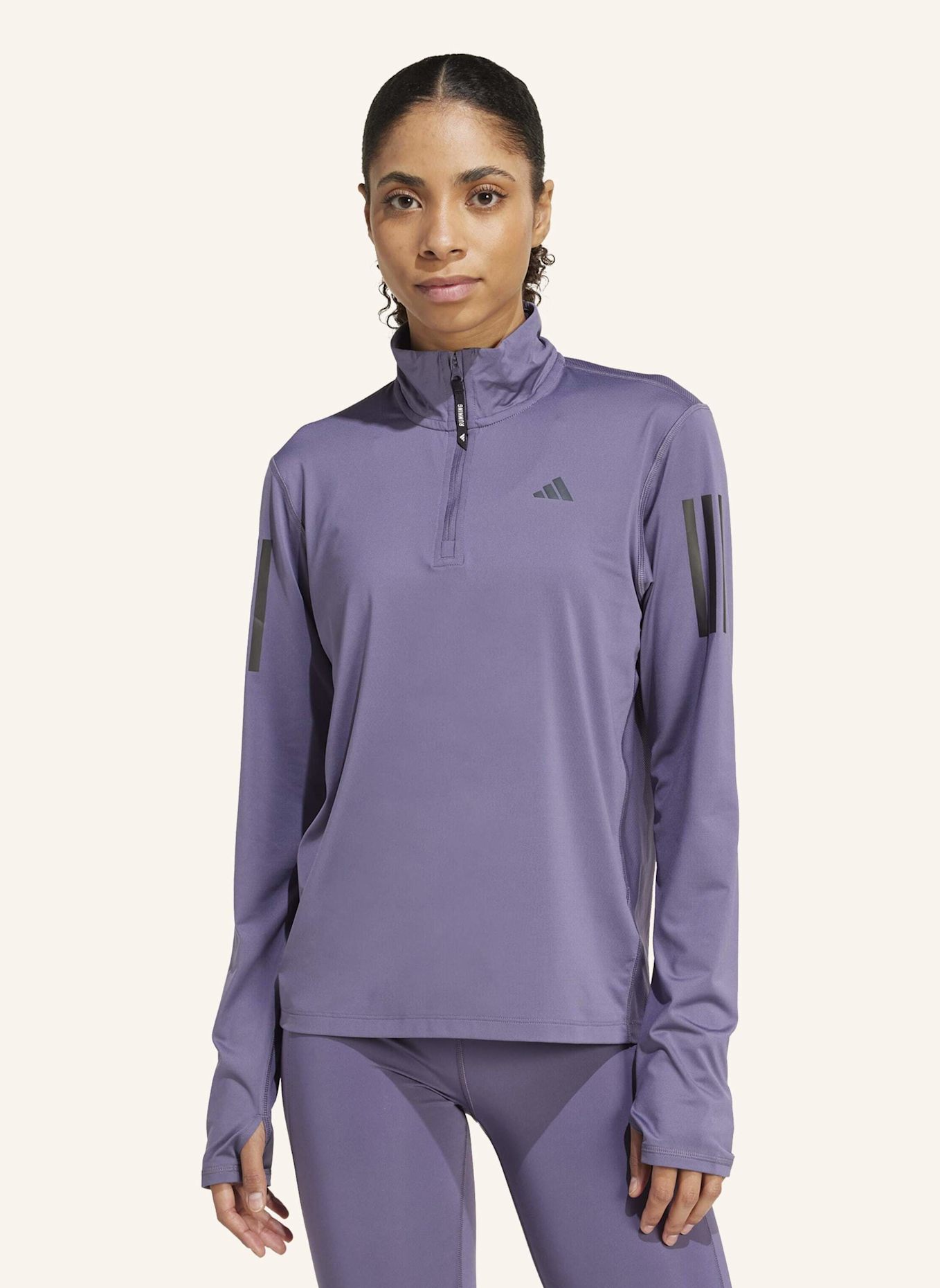 adidas OWN THE RUN HALF-ZIP OBERTEIL: LILA