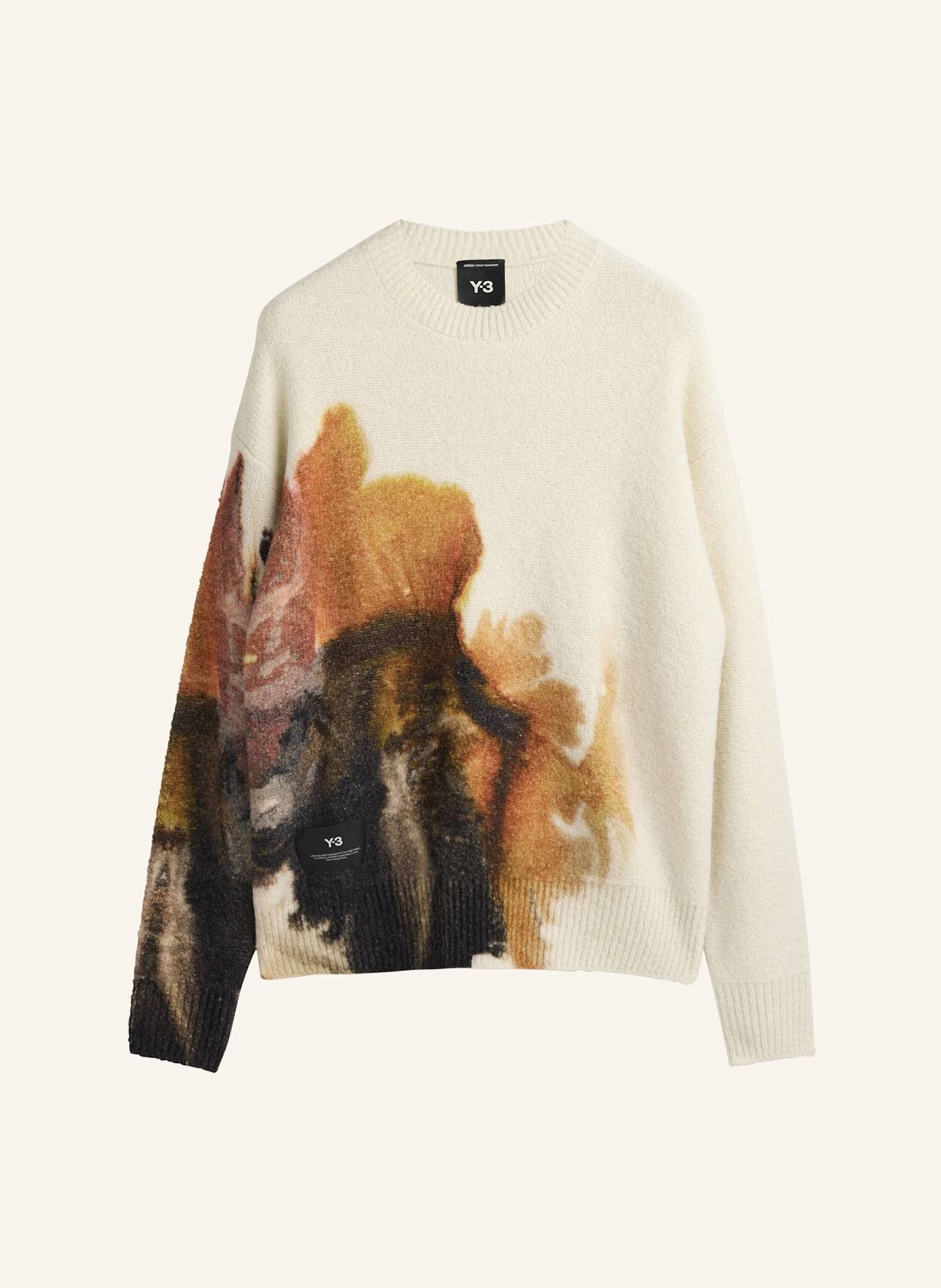 Y-3 Y-3 AOP STRICKPULLOVER: WEISS