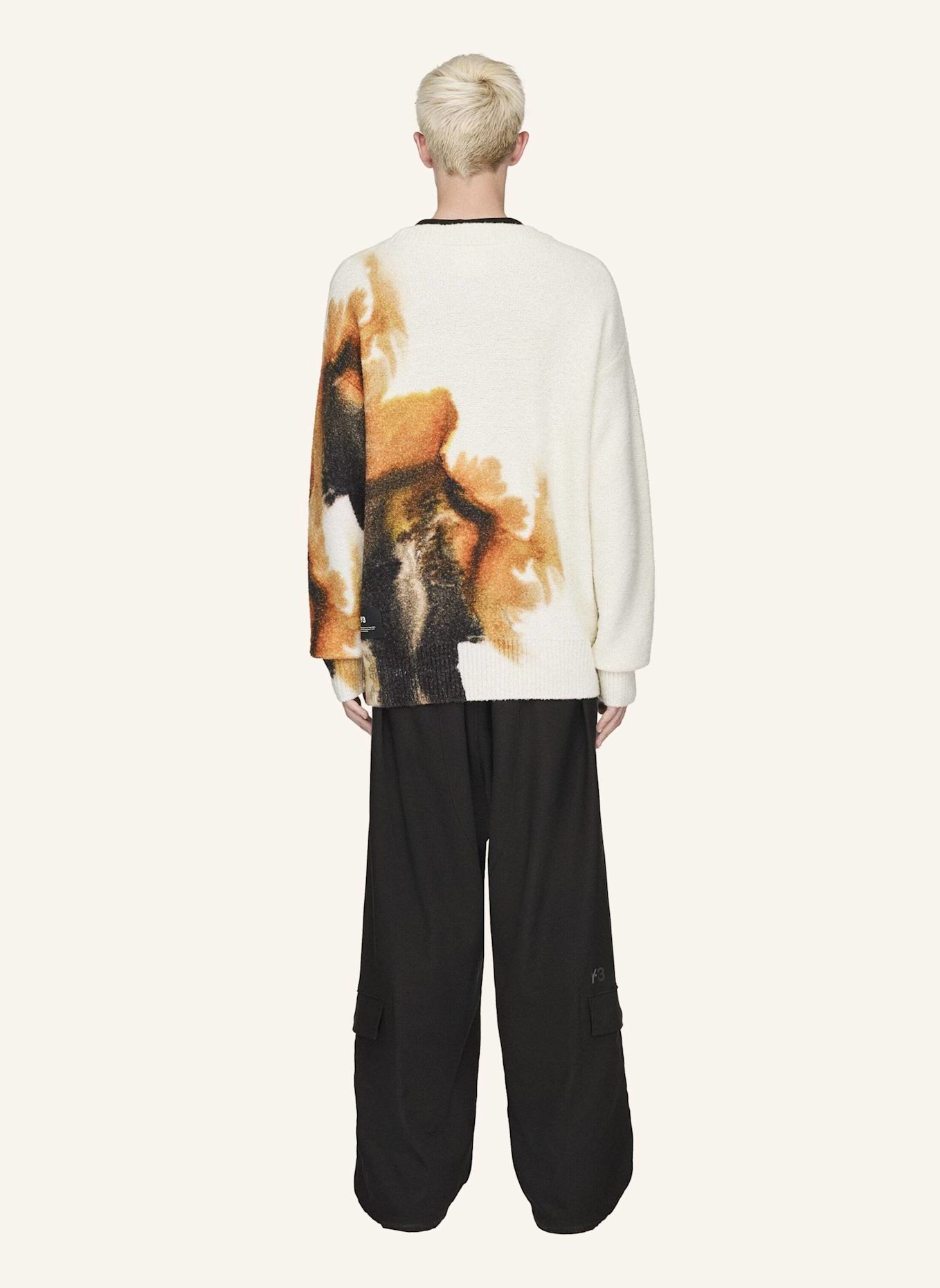 Y-3 Y-3 STRICKJACKE MIT GRAFIK: WEISS