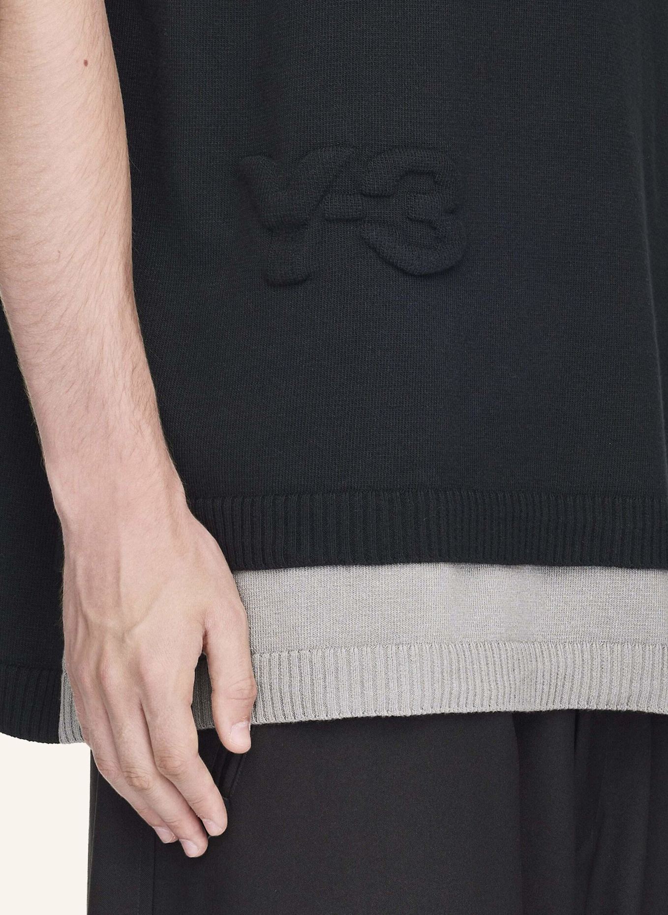 Y-3 Y-3 LOGO-STRICKWESTE: SCHWARZ