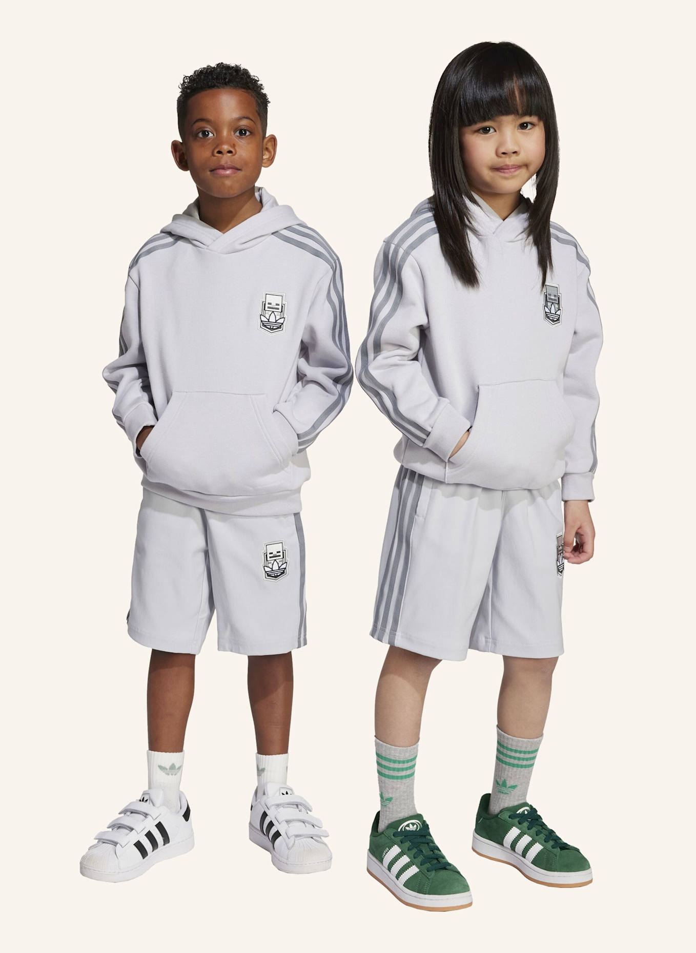 adidas Originals ADIDAS X MINECRAFT KIDS HOODIE SHORT SET: GRÜN