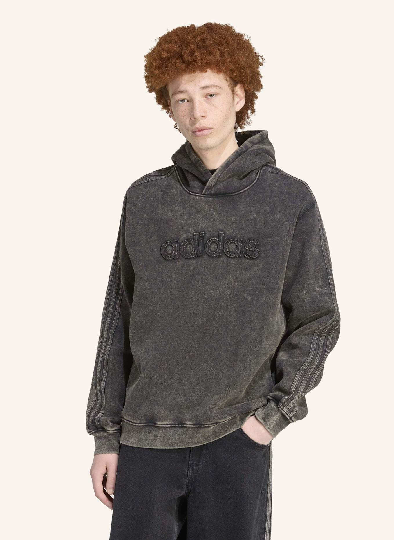 adidas Originals WASHED HOODIE: SCHWARZ