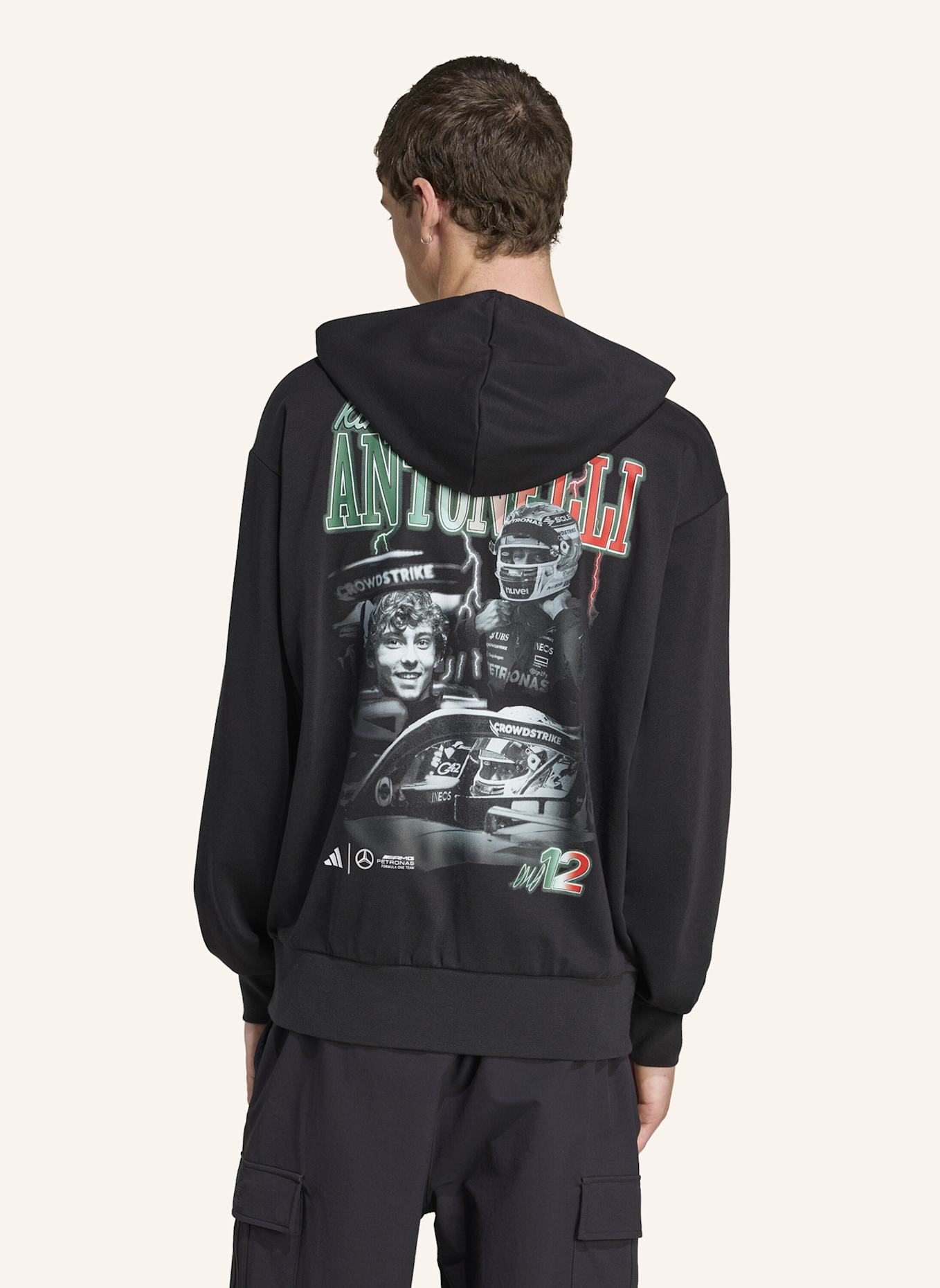 adidas MERCEDES - AMG PETRONAS FORMULA ONE TEAM KIMI ANTONELLI GRAPHIC HOODIE: SCHWARZ