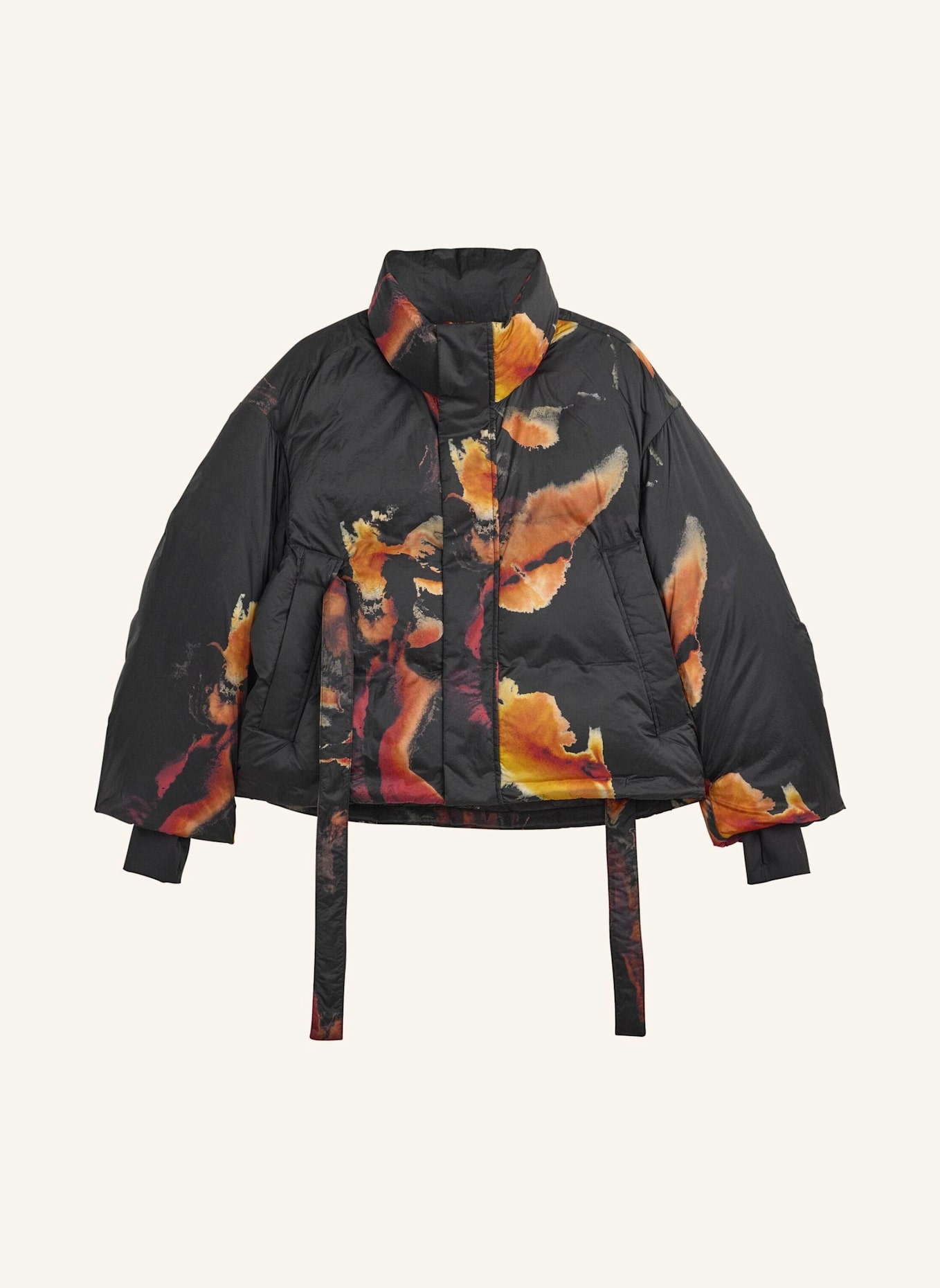 Y-3 Y-3 AOP PUFFER JACKE: SCHWARZ