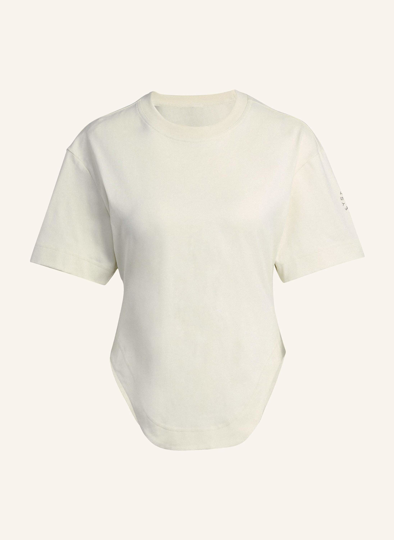 adidas by Stella McCartney ADIDAS BY STELLA MCCARTNEY SPORTSWEAR CURVED HEM T-SHIRT: CREME