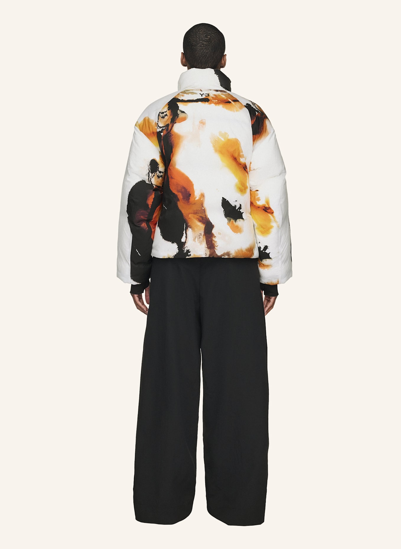 Y-3 Y-3 AOP PUFFER JACKE: WEISS