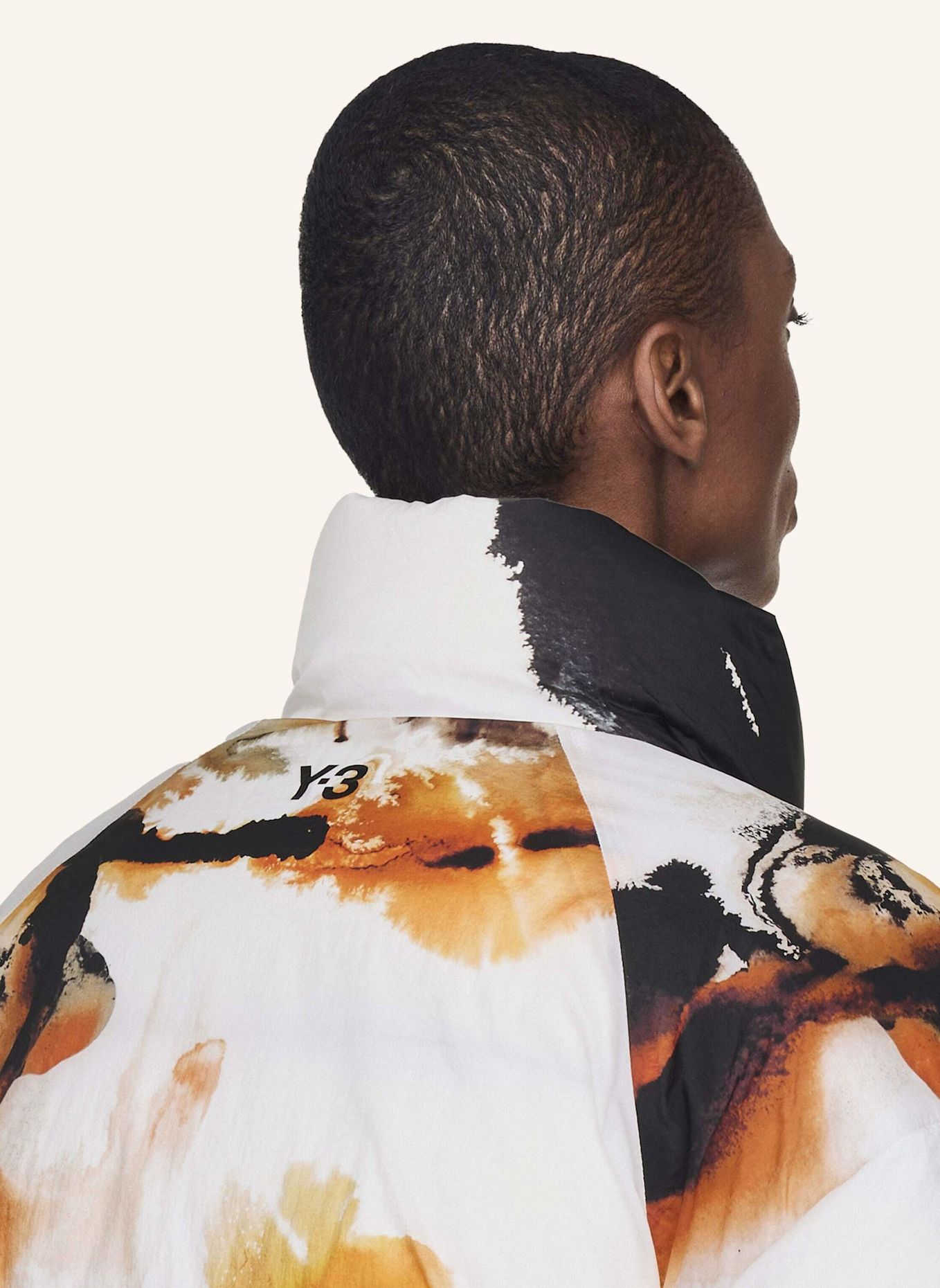 Y-3 Y-3 AOP PUFFER JACKE: WEISS