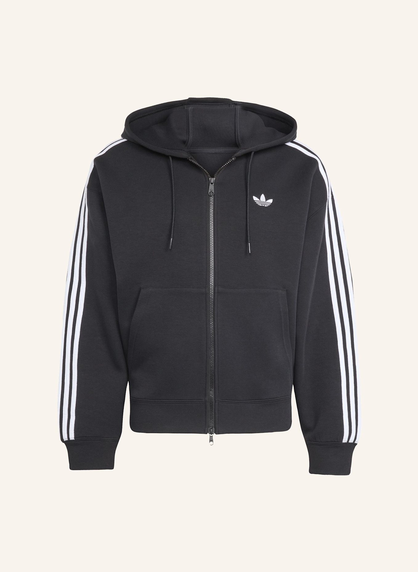 adidas Originals ADIDAS ADICOLOR SPACER KAPUZENJACKE, OVERSIZED: SCHWARZ