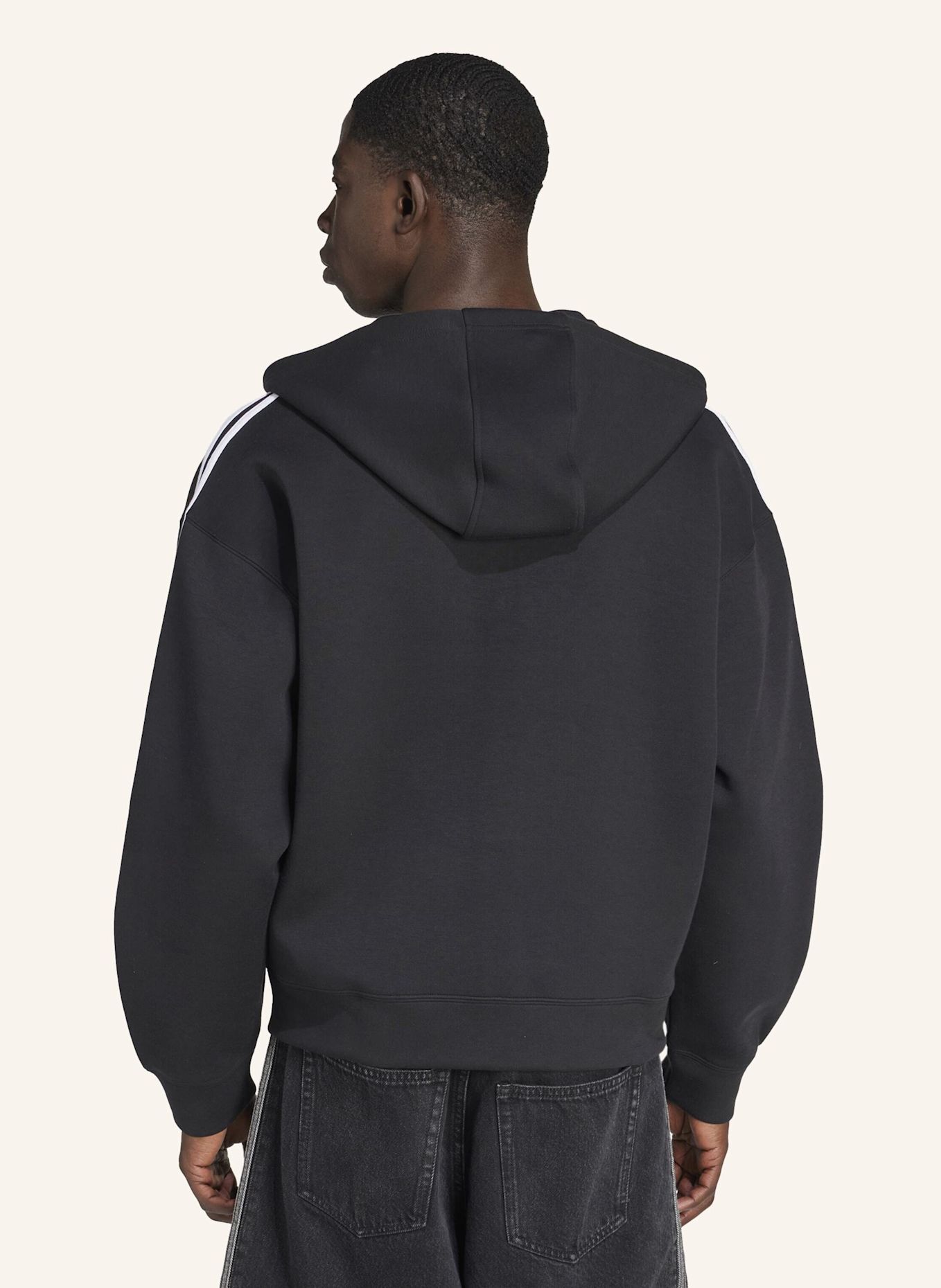 adidas Originals ADIDAS ADICOLOR SPACER KAPUZENJACKE, OVERSIZED: SCHWARZ