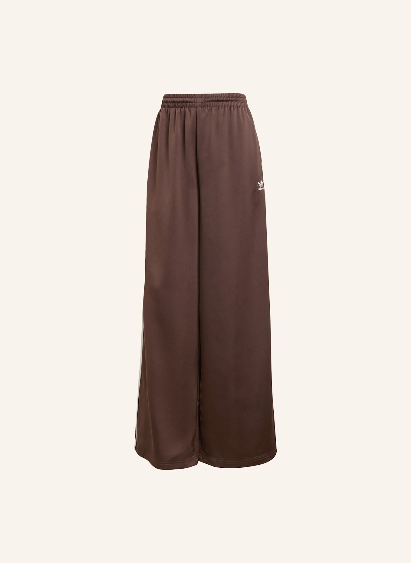 adidas Originals Track Pants ADICOLOR SATIN WIDE LEG: BRAUN/ WEISS