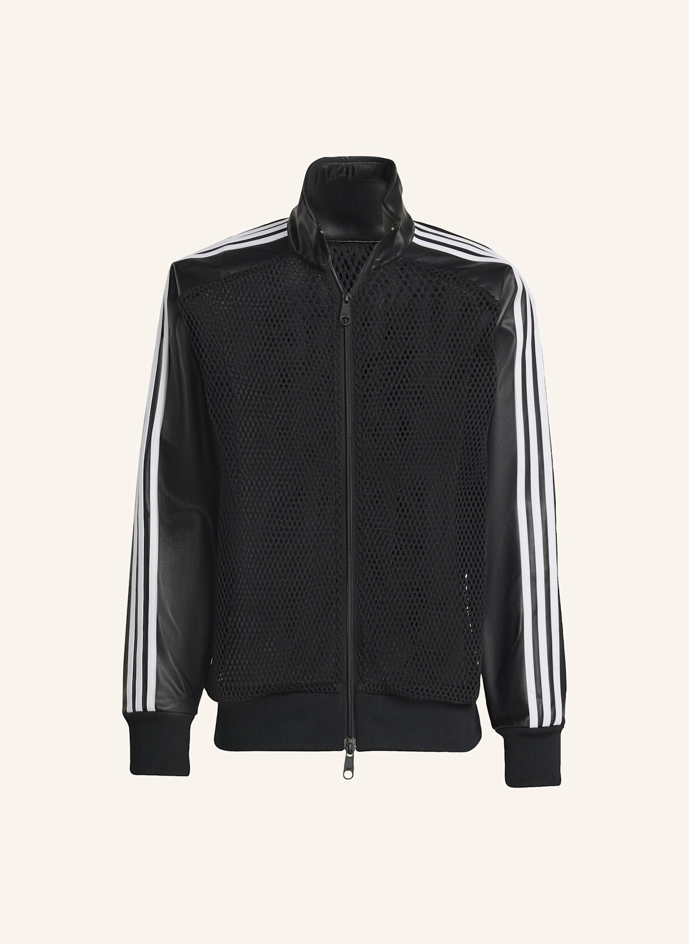adidas Originals ADIDAS X JEREMY SCOTT SYNTHETIKLEDER MESH TRACK TOP: SCHWARZ