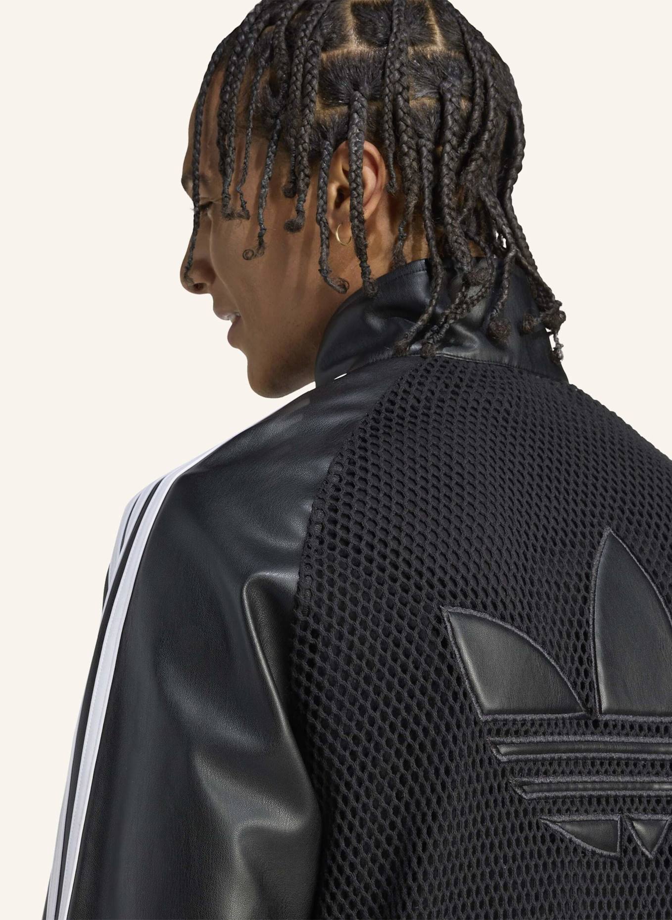 adidas Originals ADIDAS X JEREMY SCOTT SYNTHETIKLEDER MESH TRACK TOP: SCHWARZ